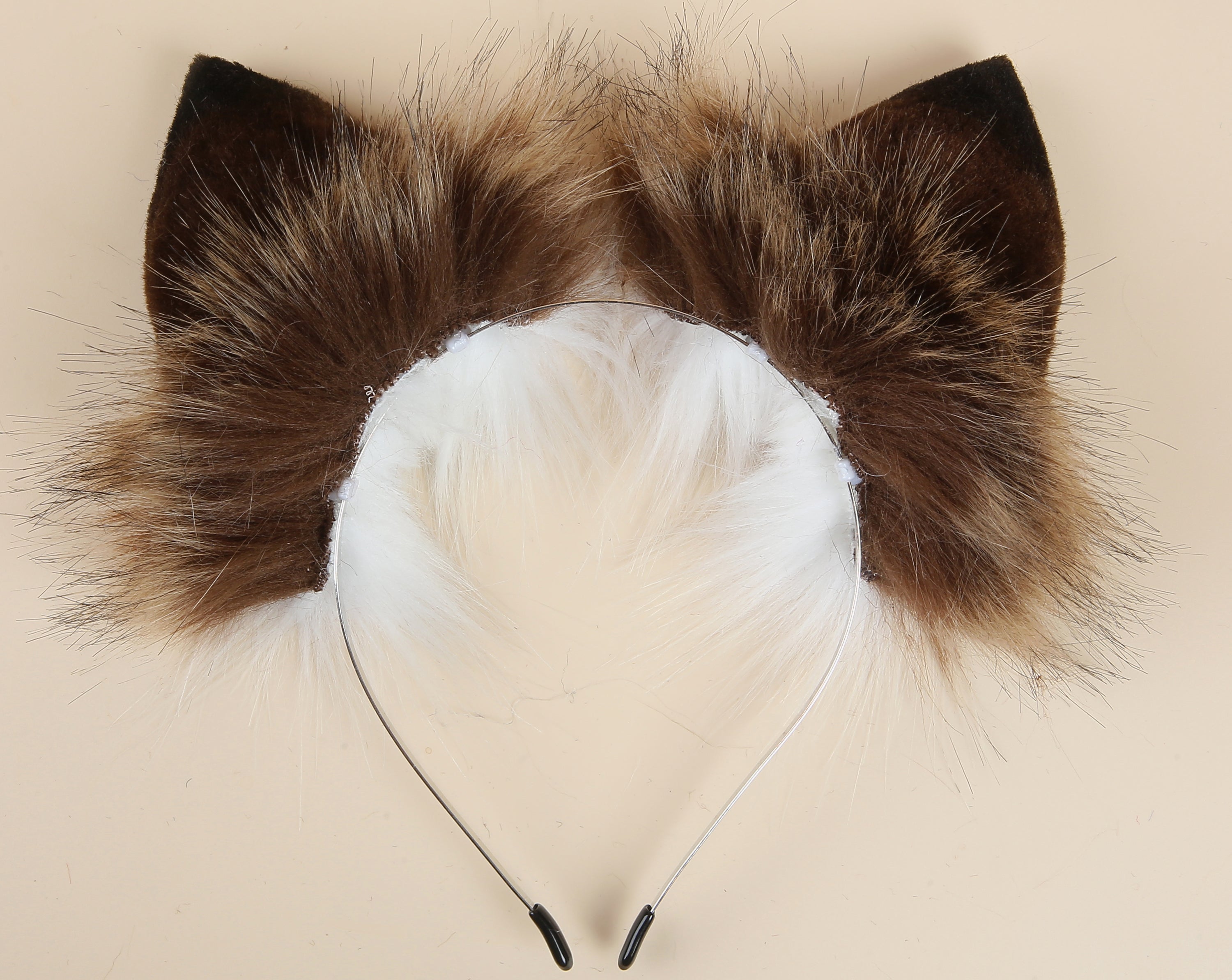 brown coffee fox tail plug and ear set curly fox tail butt plug and ear set wolf tail buttplug cat petplay bdsm cosplay anime sextoy