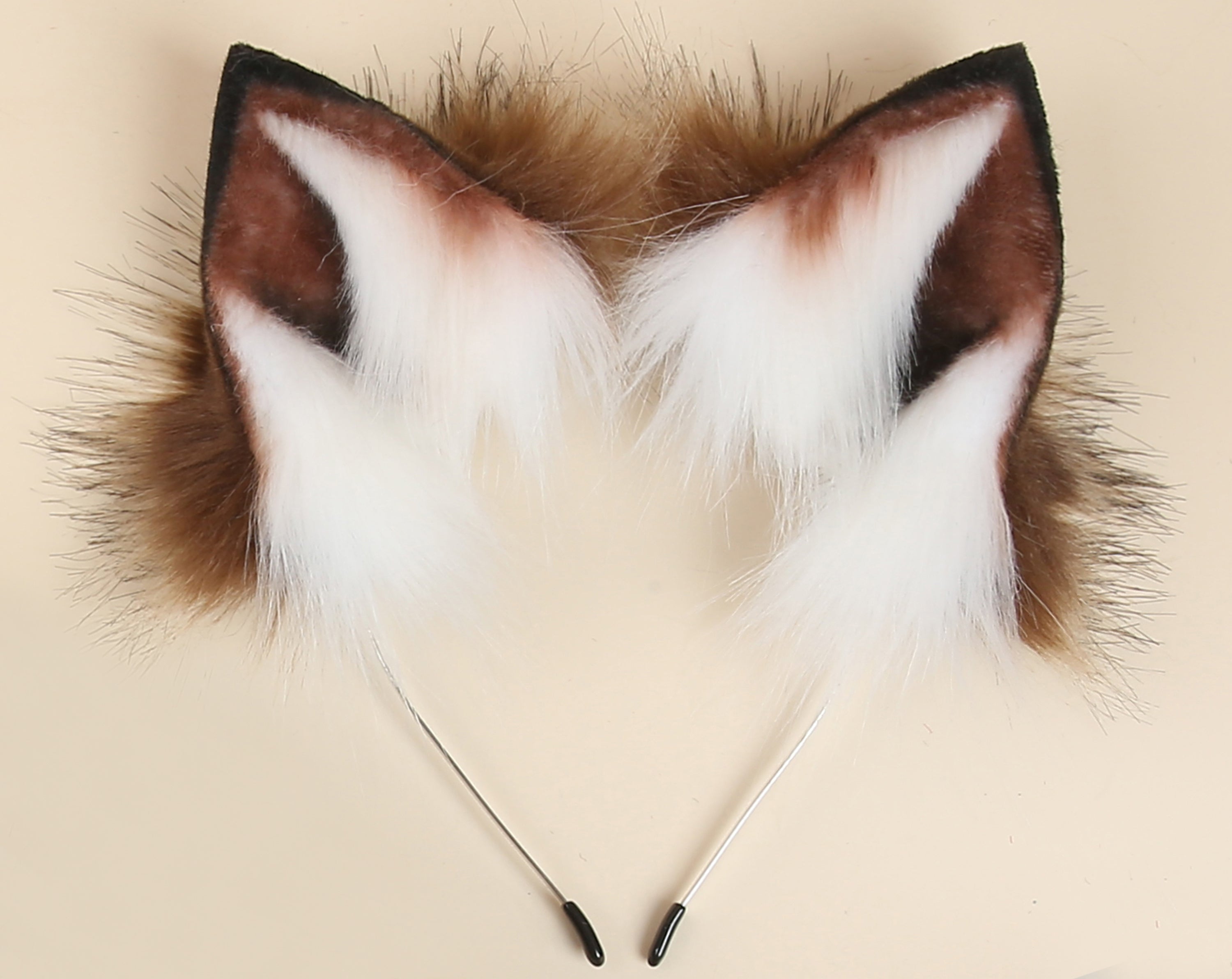 brown coffee fox tail plug and ear set curly fox tail butt plug and ear set wolf tail buttplug cat petplay bdsm cosplay anime sextoy