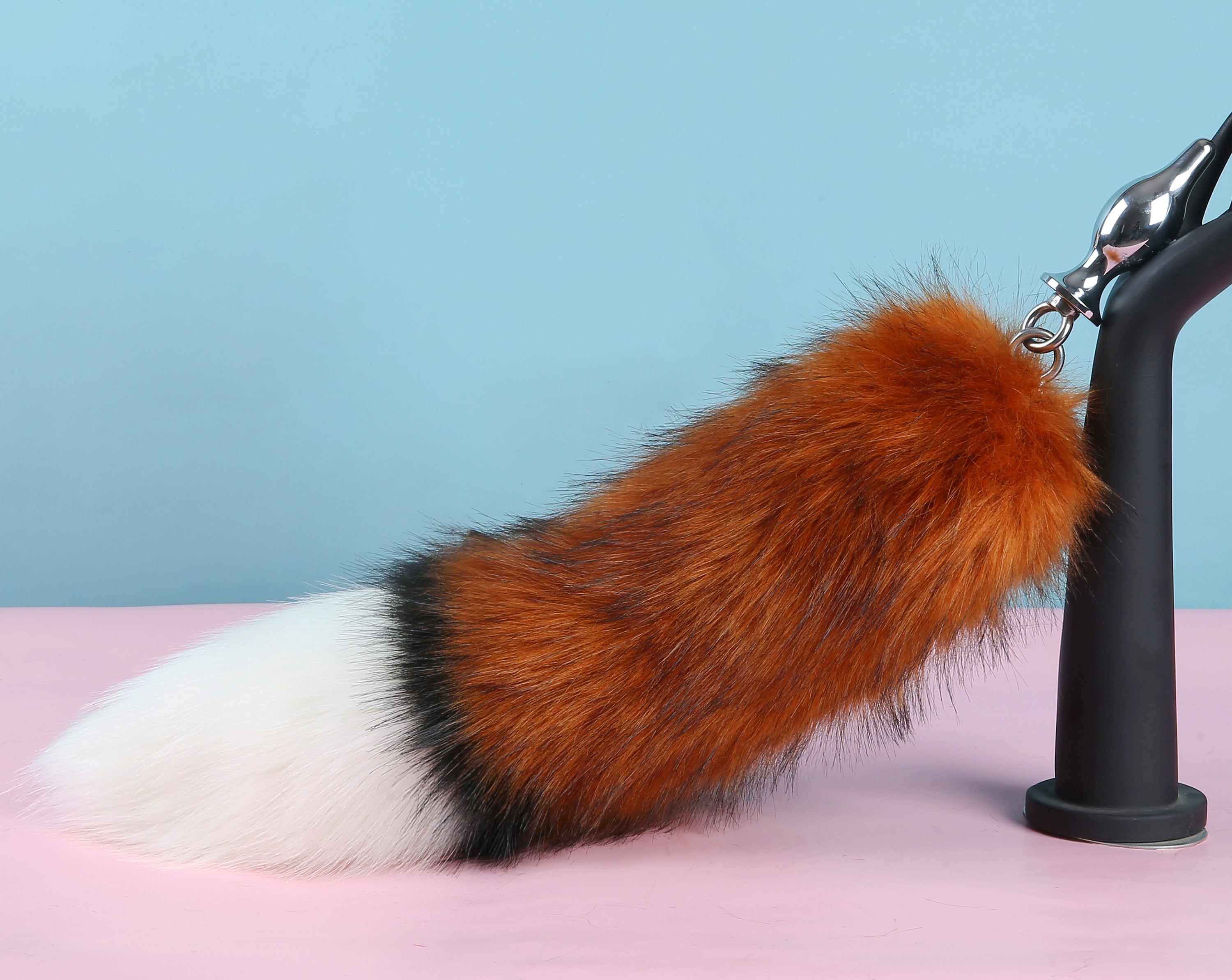 brown tug tail plug and ear set fluffy red fox tail butt plug and ear set wolf tail buttplug sex toy bdsm cat tail plug bondage petplay