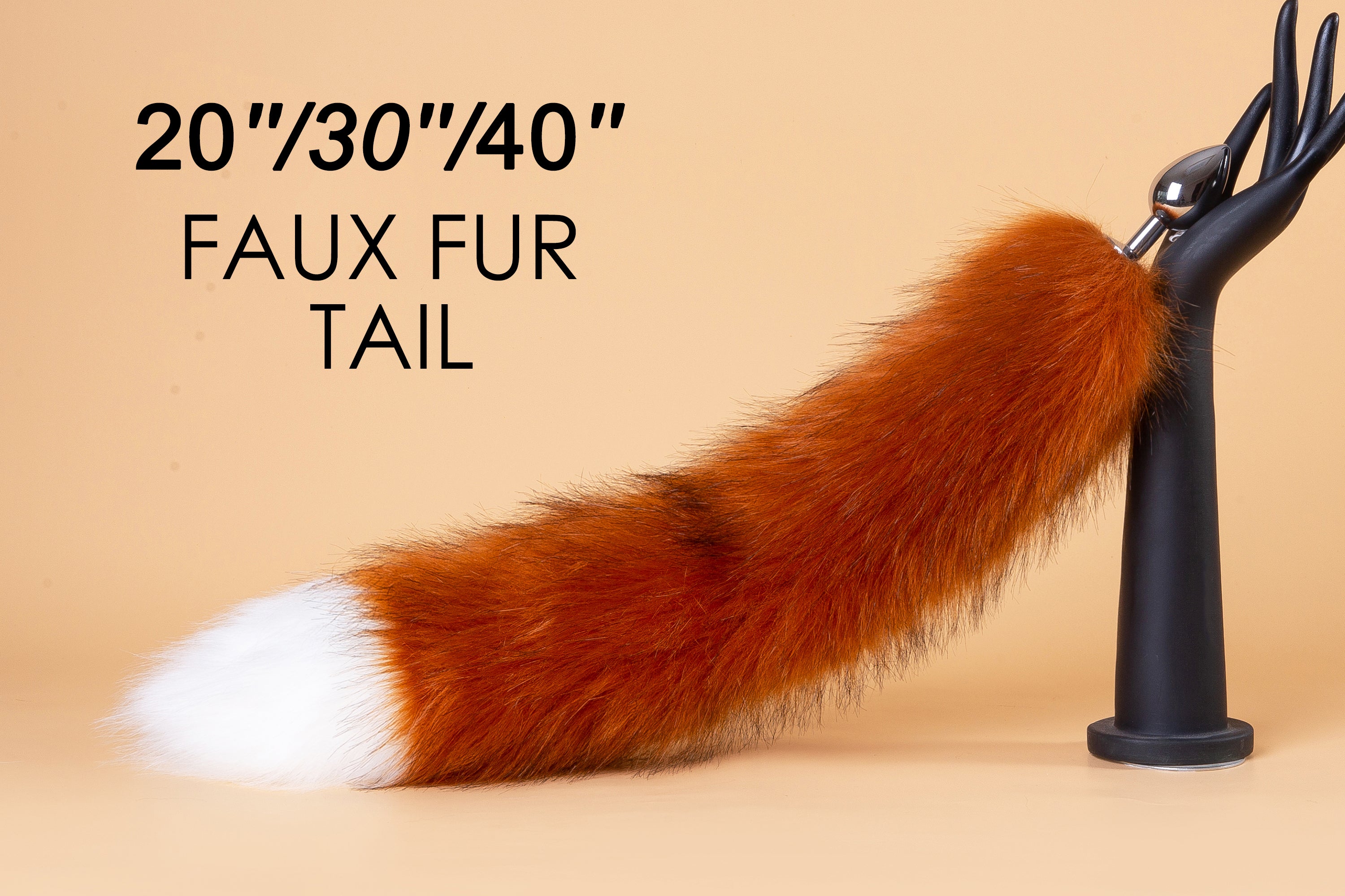 brown white fox tail butt plug faux fox tail buttplug wolf tail plug kitten bdsm anal plug tail anime cosplay petplay bondage sex toy