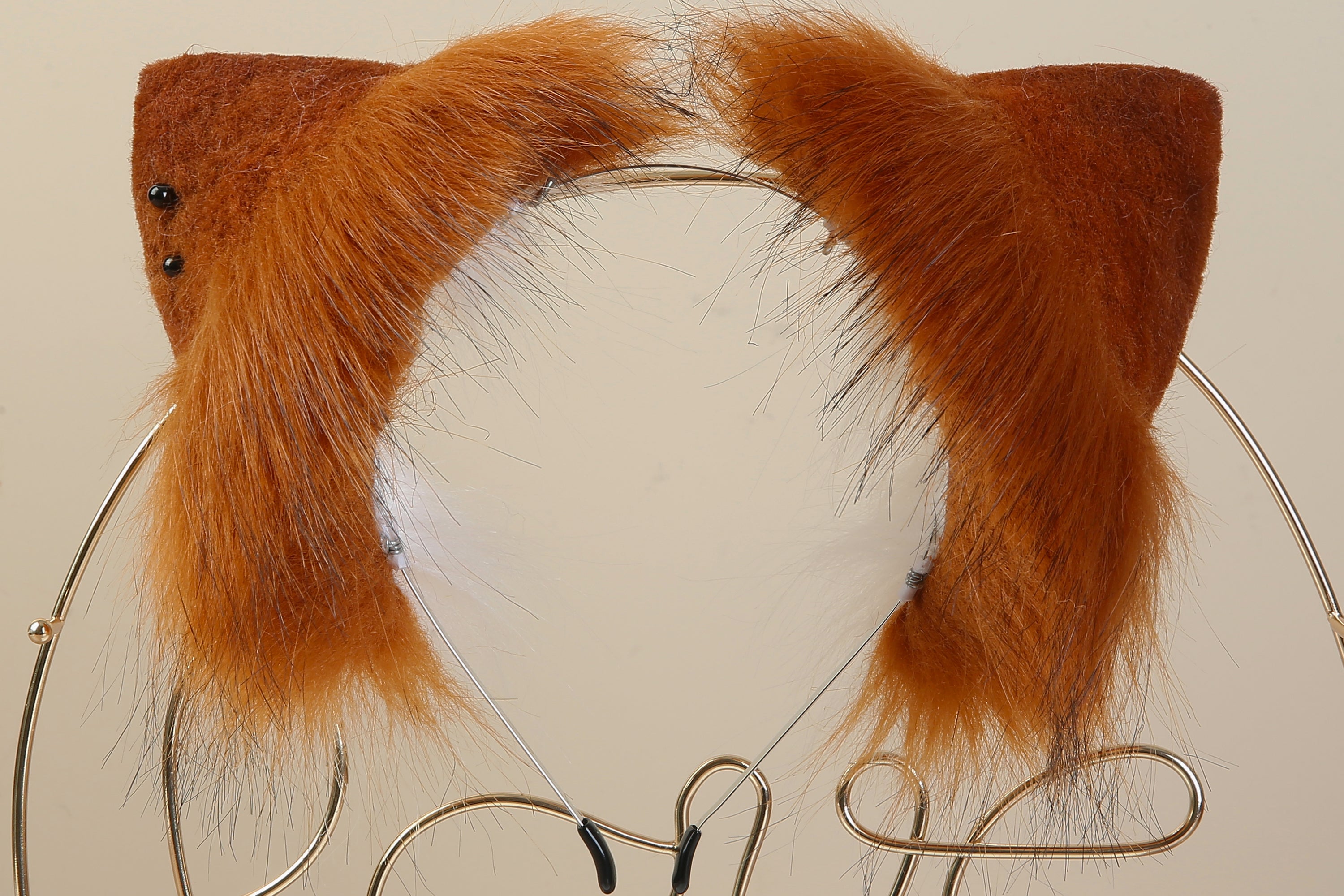 brown white fox tail plug and ears set faux fur curly tail butt plug kitten wolf tail buttplug cat petplay bdsm cosplay anime sex toy