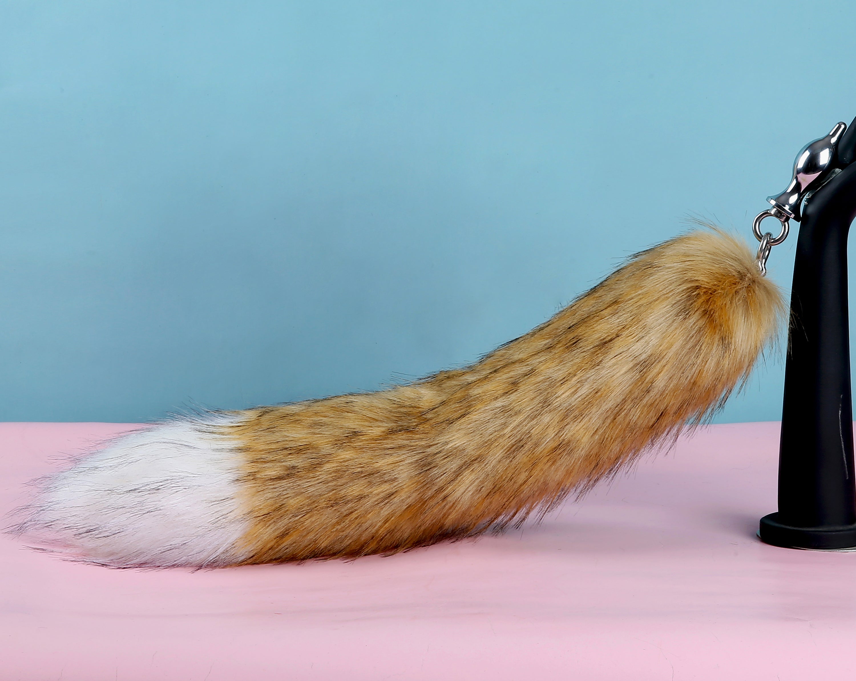 brown white tug tail plug and ear set faux fur fox tail butt plug wolf tail buttplug ddlg sex toy bdsm cat tail plug bondage petplay mature