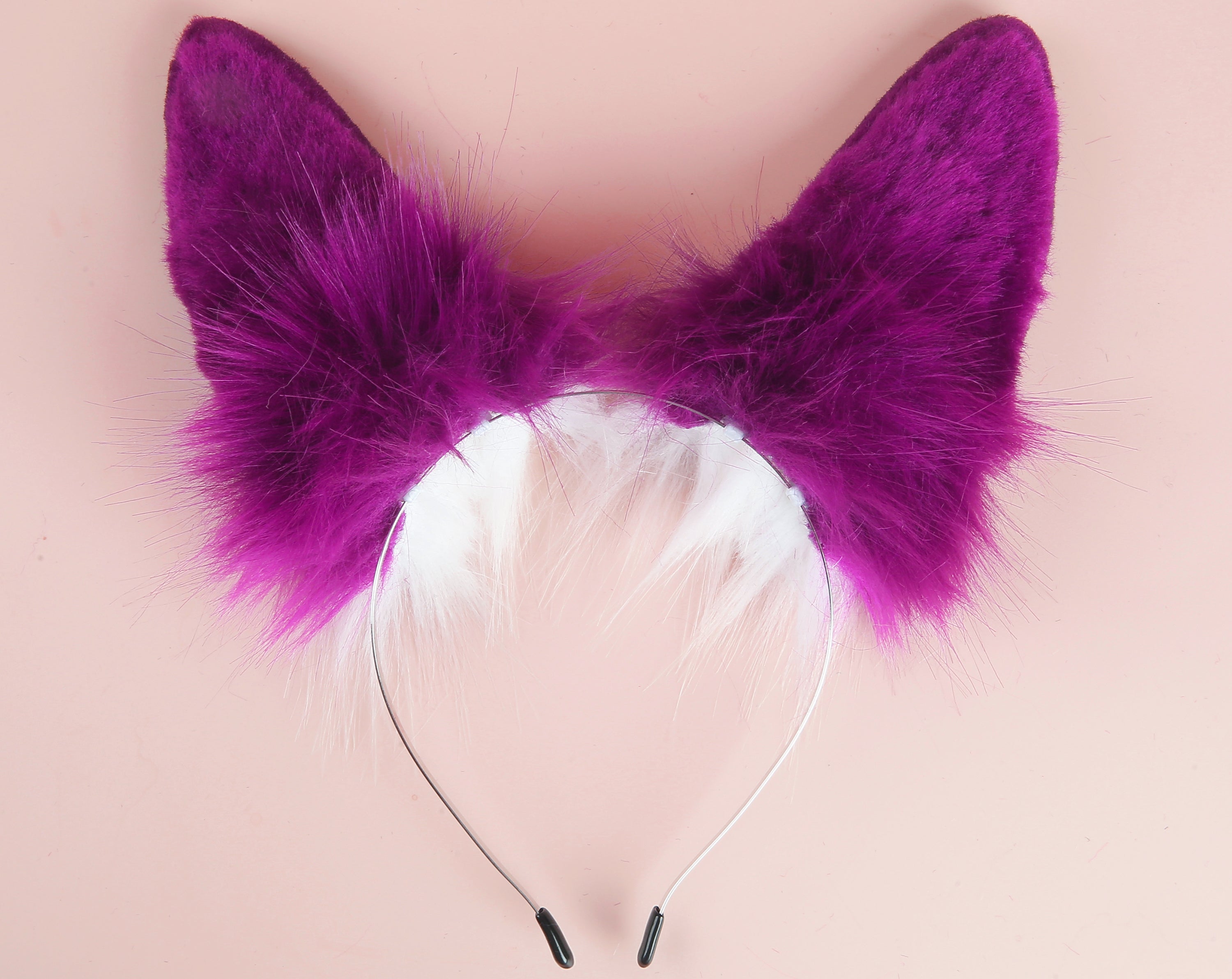 bunny tail plug and ear set purple white rabbit tail butt plug and ear anime cosplay  sextoy bunny kemonomimi rabbit therian