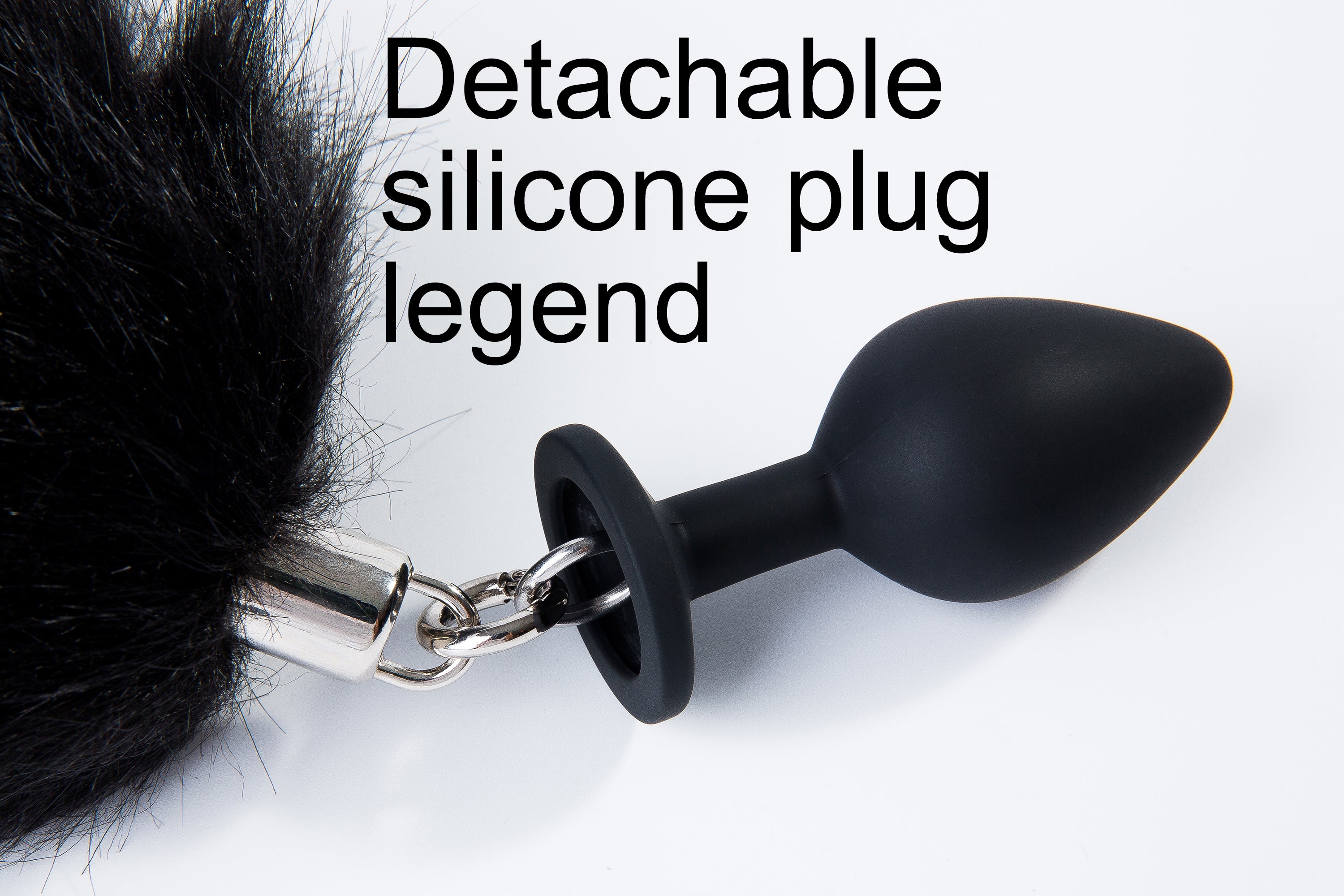 black and white fluffy fox tail plug wolf tail butt plug tail buttplug faux fur sex toy anal plug ass plug bdsm ddlg kitten tail plug