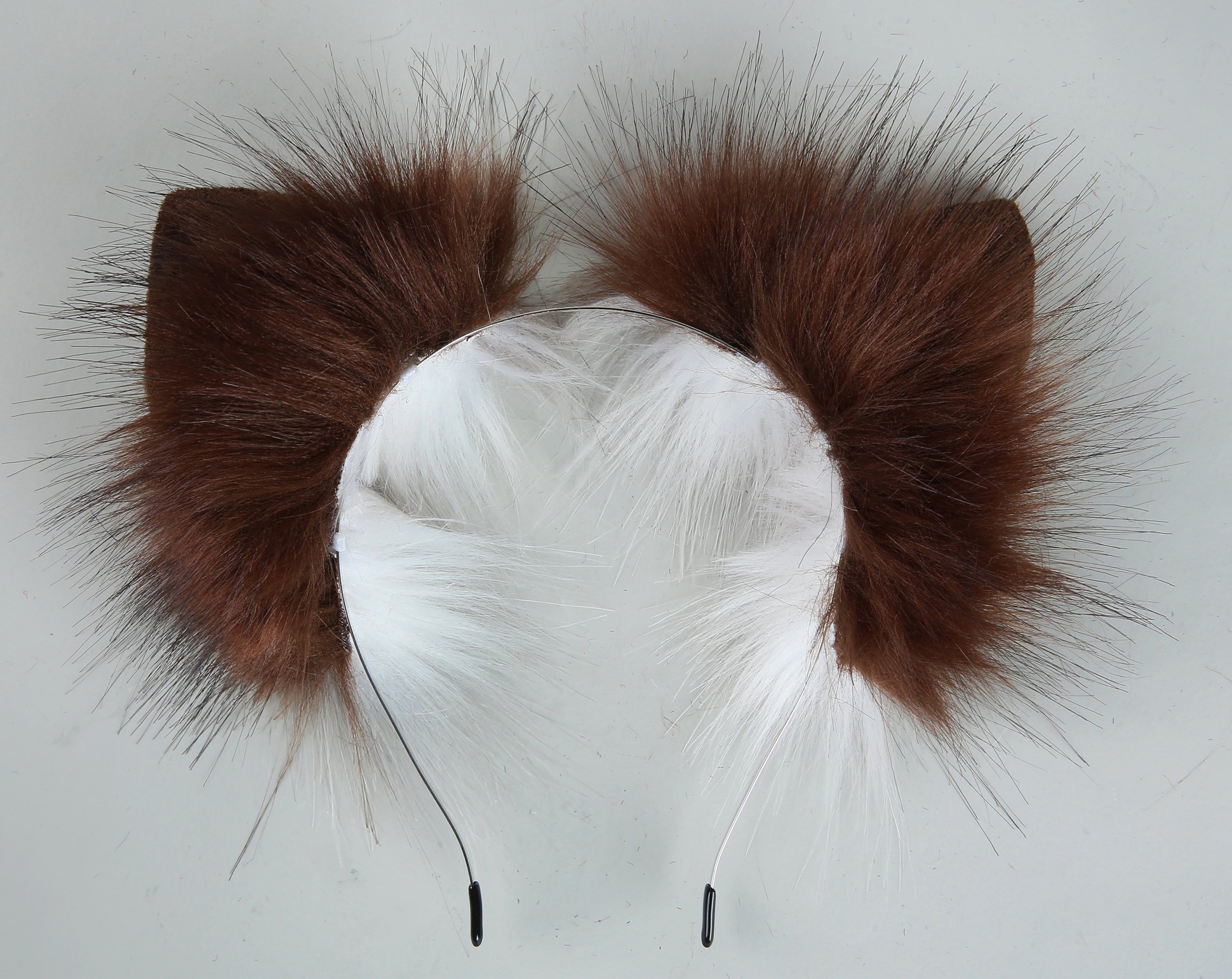 coffee black fluffy tug tail plug and ear set fluffy fox tail butt plug and ear set wolf tail buttplug sex toy bdsm cat tail petplay