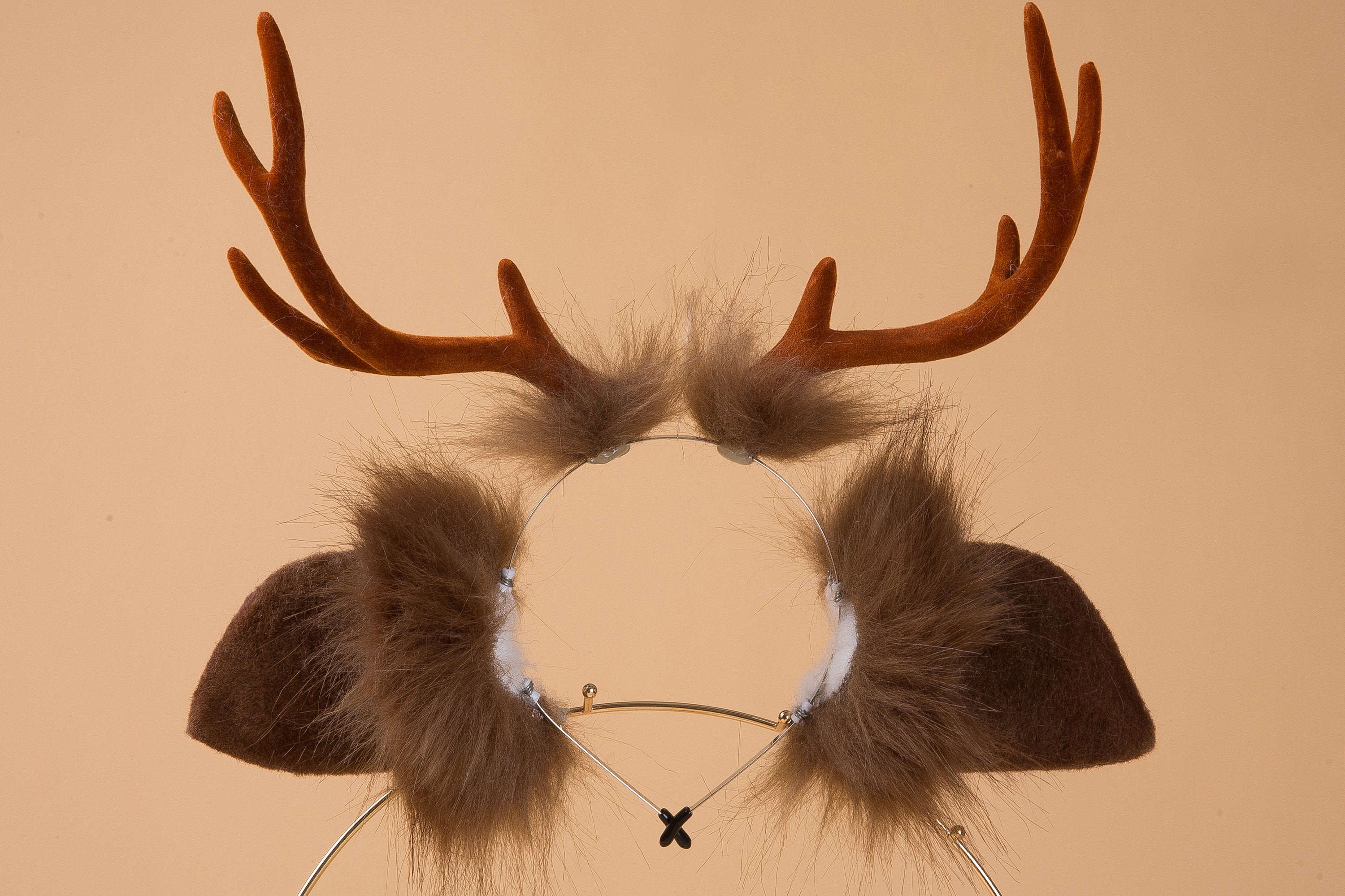 coffee faux fur deer tail plug and ear animal ear fawn ear and tail set anime cosplay deer kemonomimi