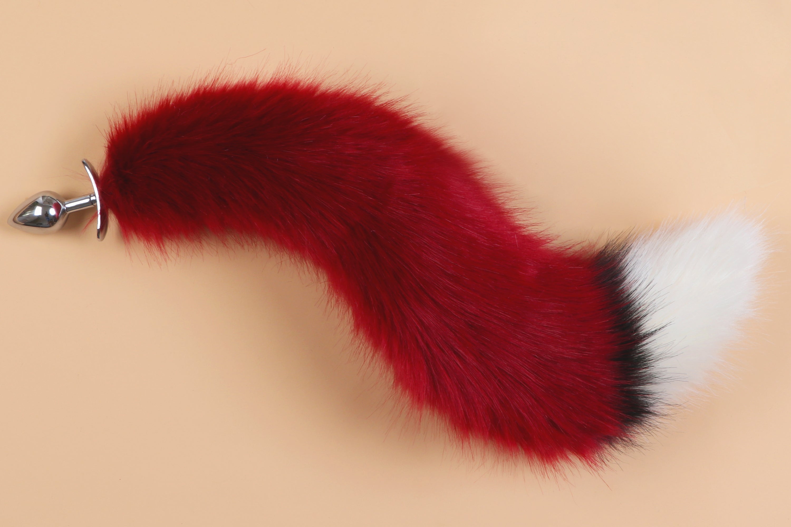 faux fur black red fox tail plug and ear set wolf tail butt plug and ear cat tail buttplug and ear neko cosplay ear sextoy for couple