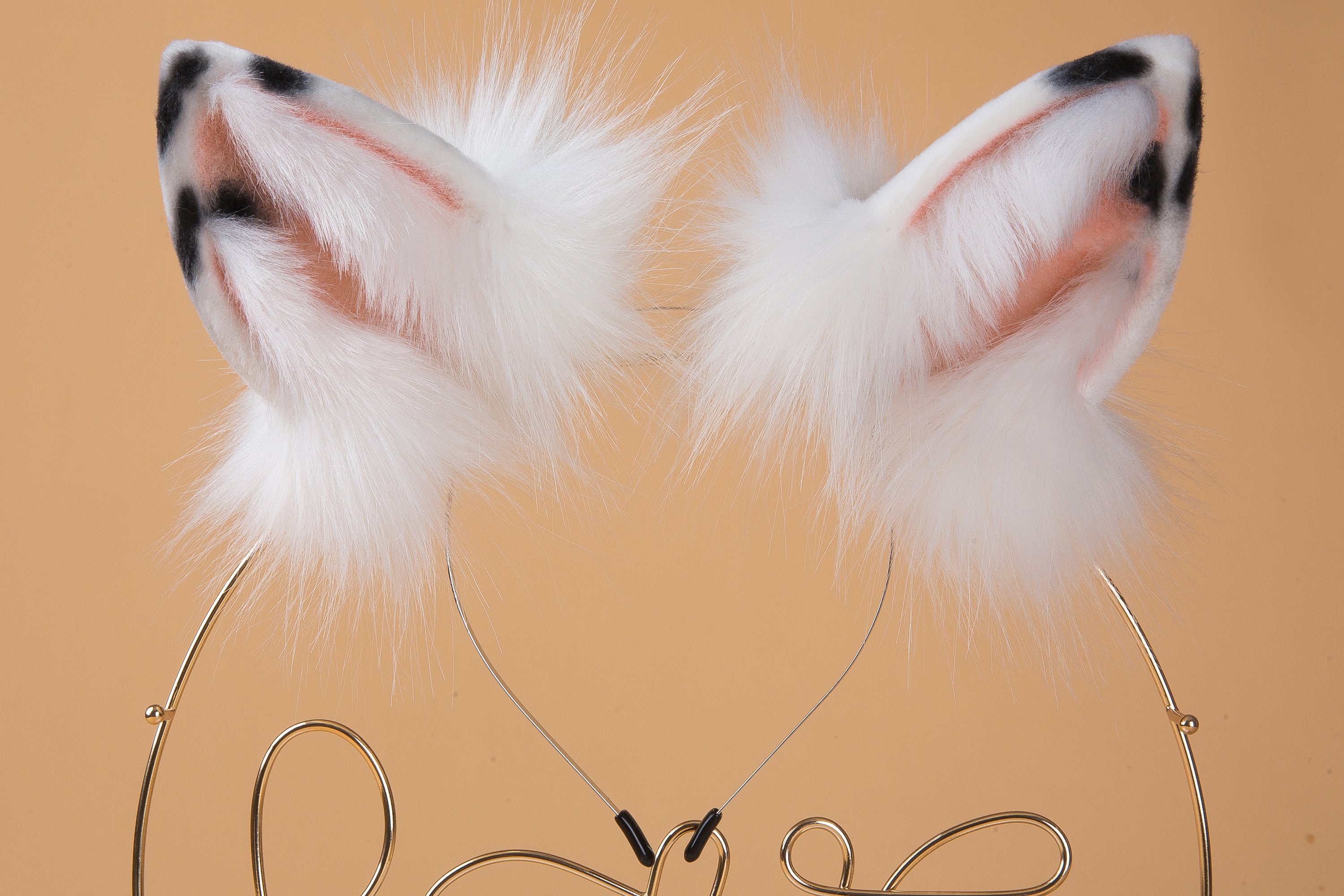 faux fur bunny ear white rabbit ear petplay ear animal ear headband petplay kitten play ear kittenplay ear neko cosplay ear anime cosplay