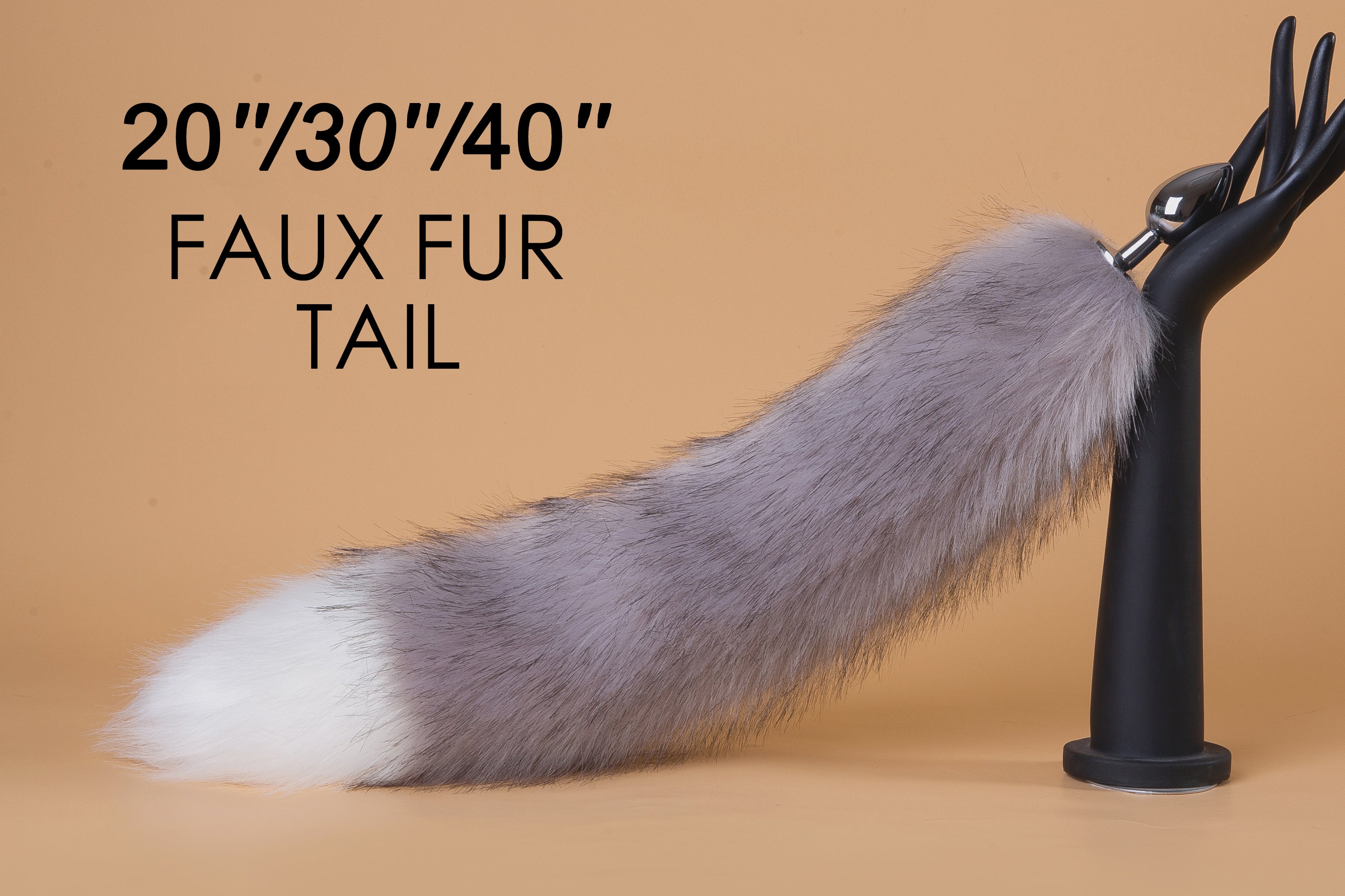 faux gray fox tail plug wolf tail butt plug fox tail buttplug kitten anime cosplay petplay sex toy bdsm sextoy for couple anal plug