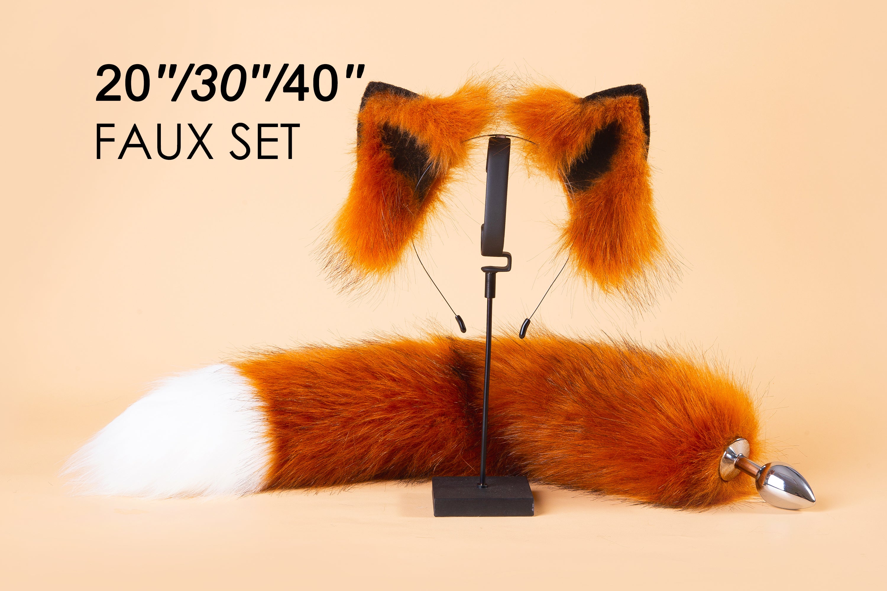 fox set brown fox tail plug and ear kittenplay ear wolf tail buttplug and ear neko kitten cosplay petplay fox tail buttplug bdsm