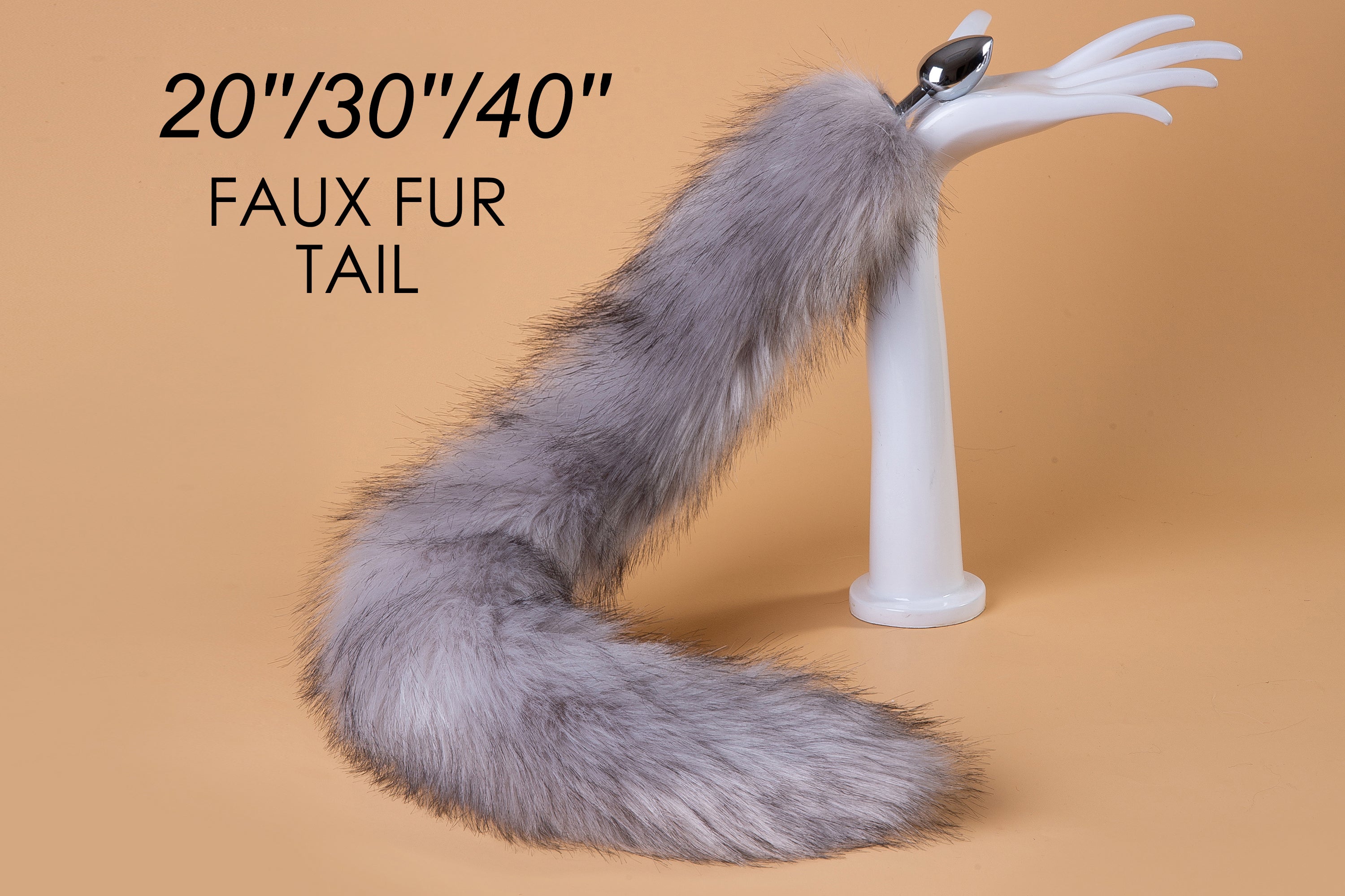 fox set gray fox tail plug and ear wolf tail buttplug and ear neko cosplay animal ear kitten play tail butt plug anal sex toy bdsm