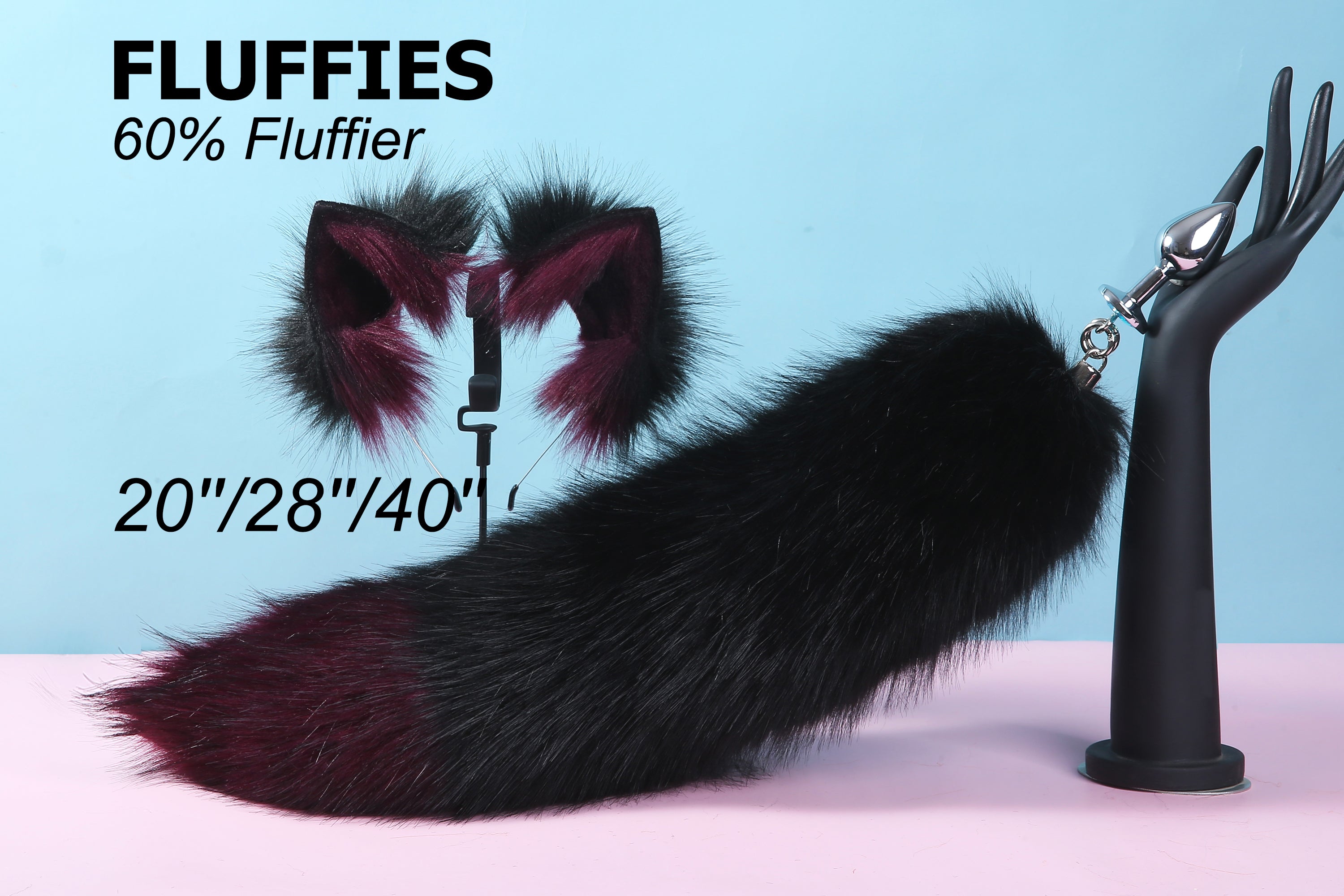 fox tail plug and ear set fox ear fluffy wolf tail butt plug tail buttplug wolf ear petplay sextoy anal plug tail cat tail plug mature