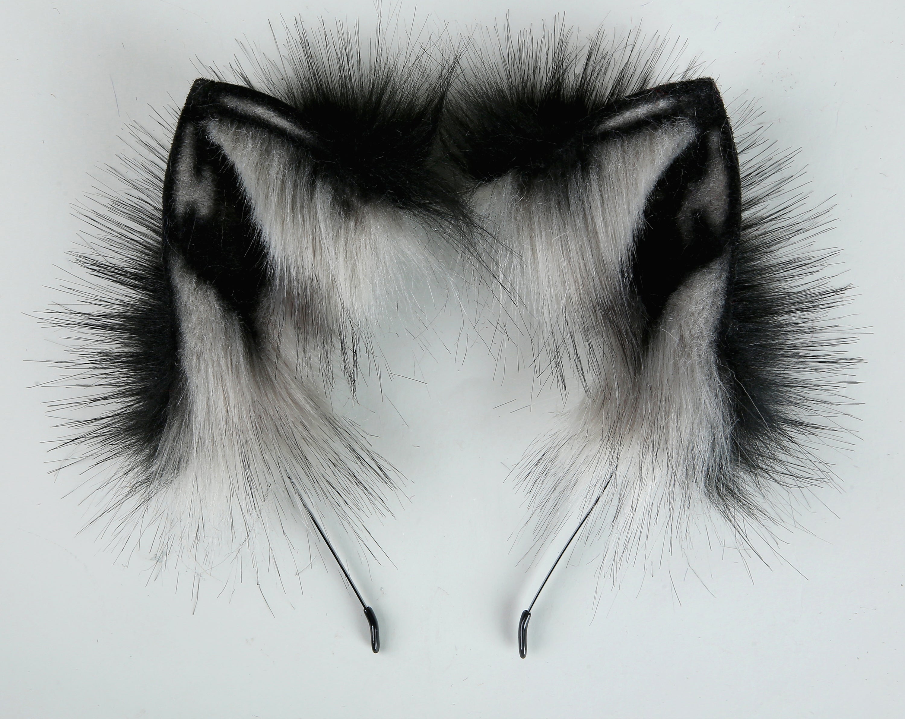 gray black fluffy fox tail plug and ear set wolf tail butt plug tail buttpluganime cosplay earpetplay kitten tail plug anal sextoy