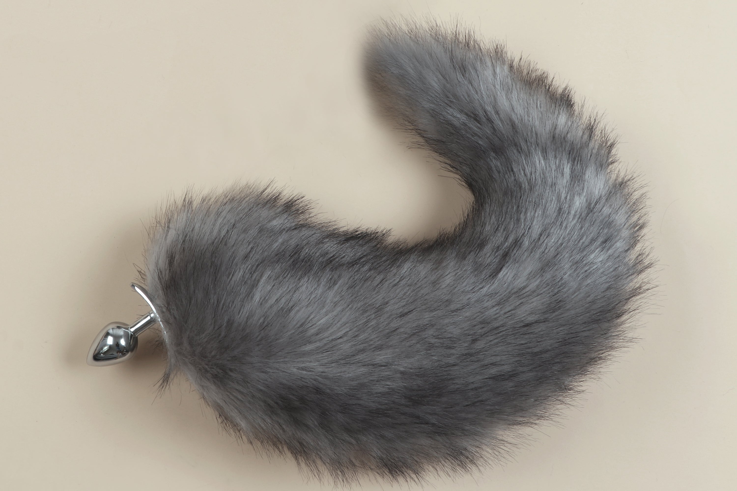 gray fox tail plug and ear set wolf tail buttplug and ear fox tail butt plug tail kitten ear petplay anal plug ass sextoyfor couple