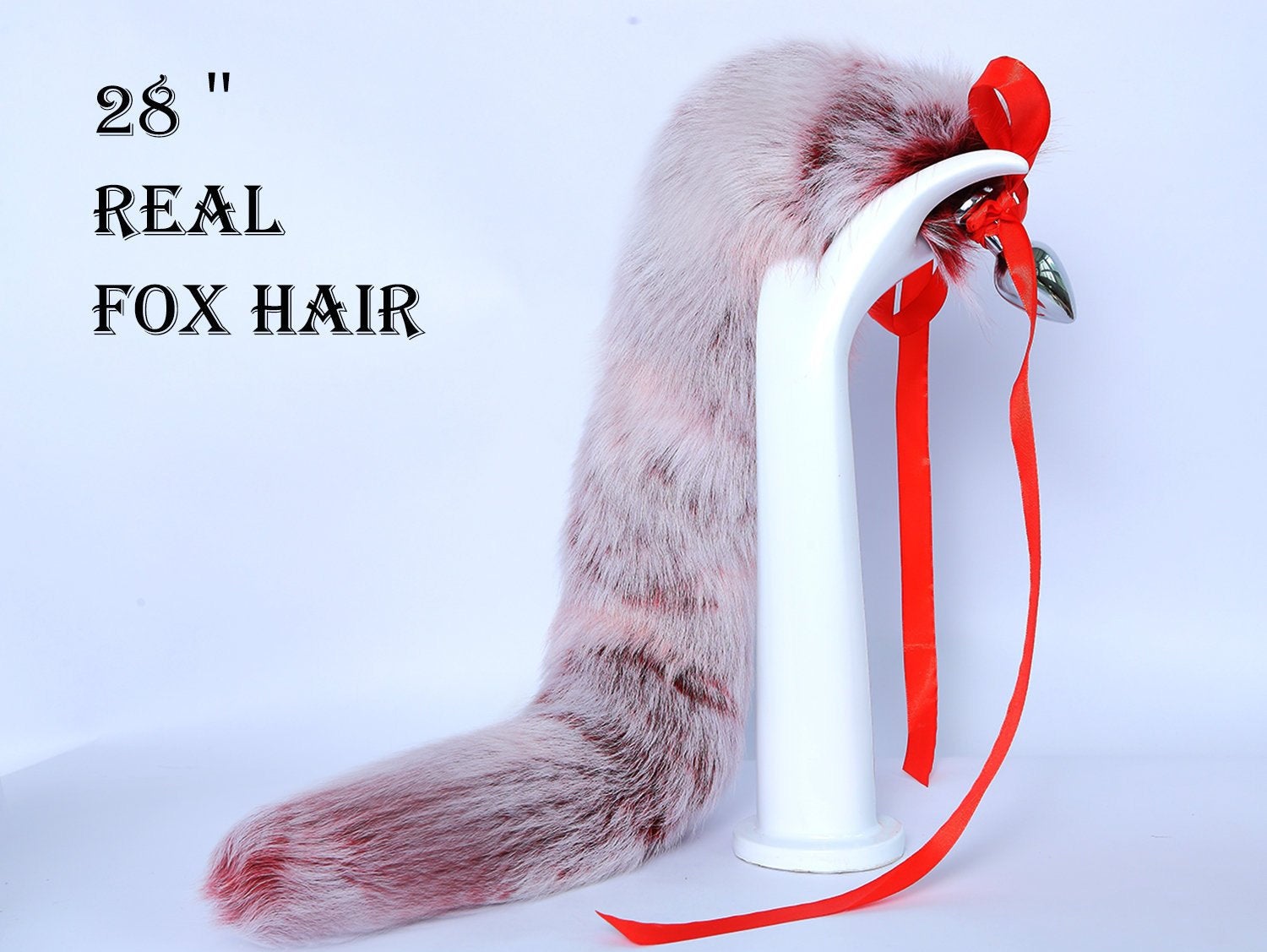 real fox tail plug long tail butt plug tail bdsm fox dildo wolf anal plug fox dildo red white fox fur butt plug anime cosplay sex toy