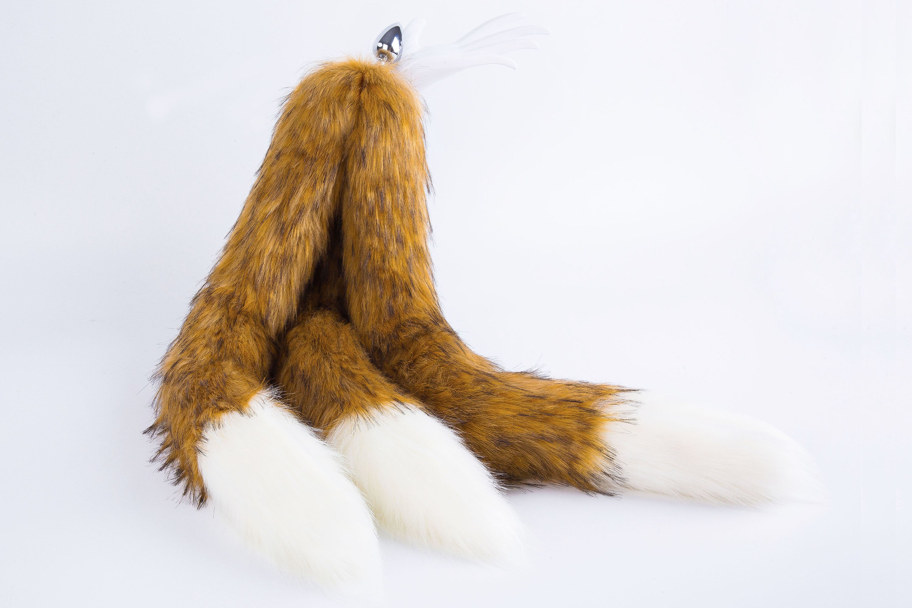 40 inch tail plug tail three tail butt plug 3 tailed kitsune tailed plug long fox tail plug anal plug ass faux fur plug bdsm sex toy