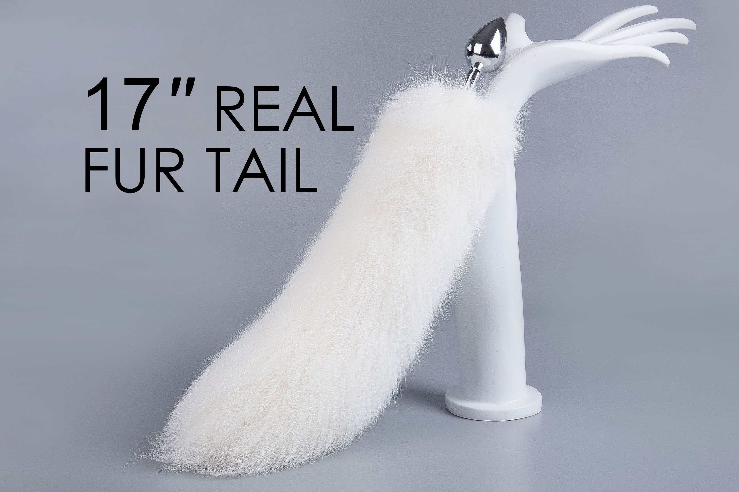 white real fox tail plug tail anal plug bdsm tail butt plug fox real fur butt plug anal tail but plug tail cat fox didlo ddlg sex toy