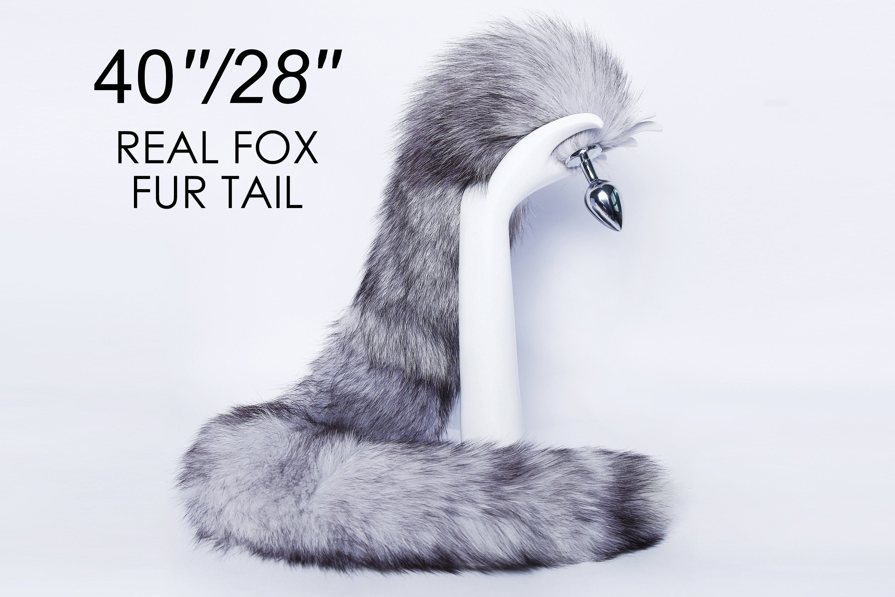 real fox tail butt plug bdsm fur fox dildo long fox tail plug grey fox butt plug tail anal plug ass plug ddlg anime cosplay sex toy