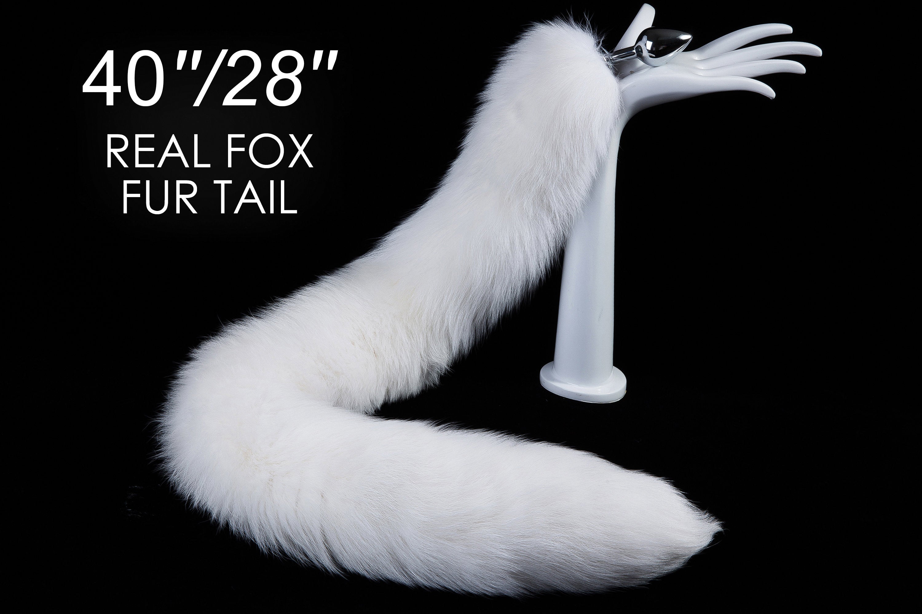 long fox tail butt plug tail white real fox tail plug sextoy kitten cosplay anime sex toy bondage cat tail buttplug bdsm wolf dildo