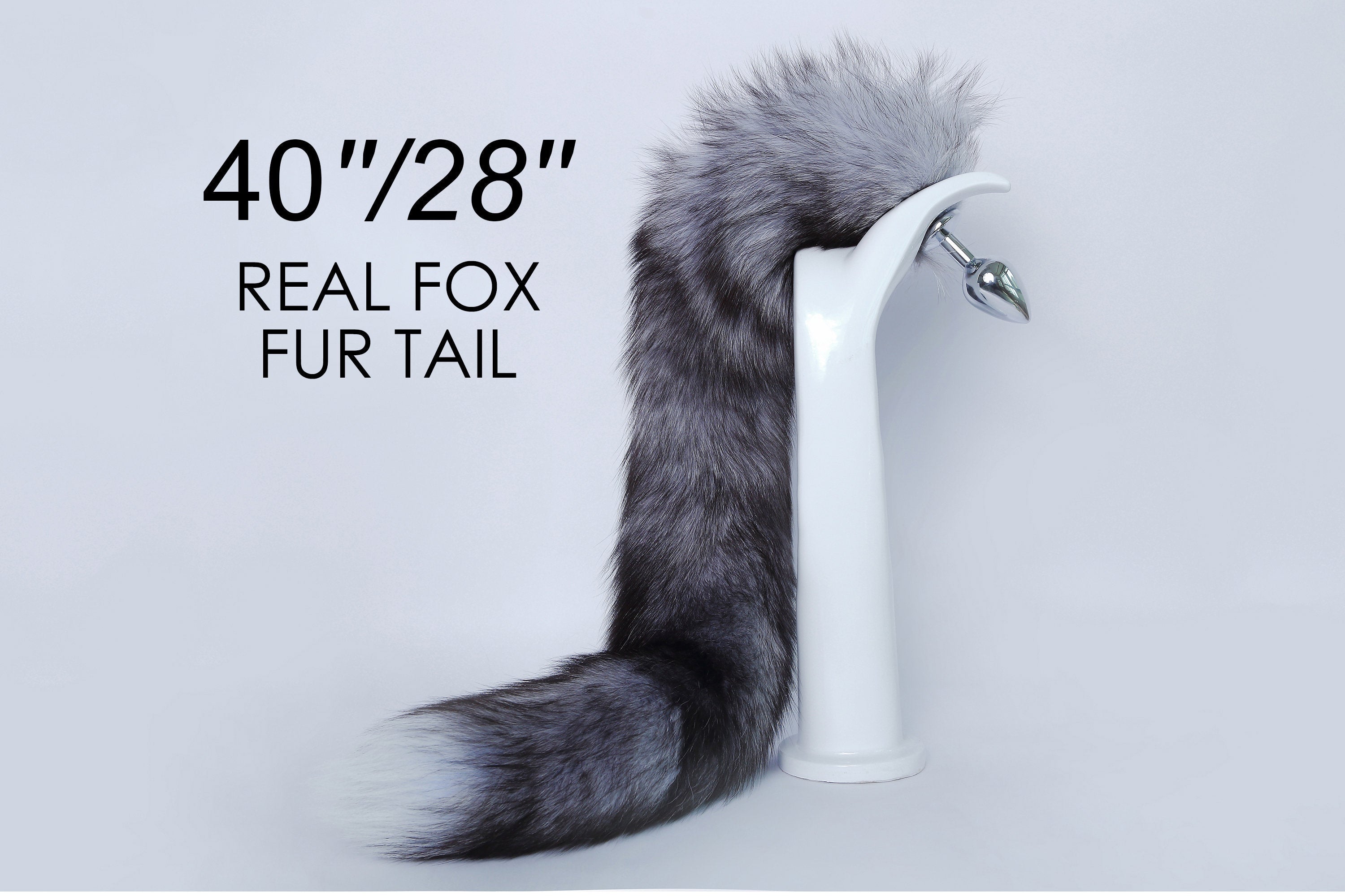 fox dildo real fox tail plug fox fur tail butt plug grey long fox tail plug tail bdsm anal plug ddlg ass plug anime cosplay sex toy