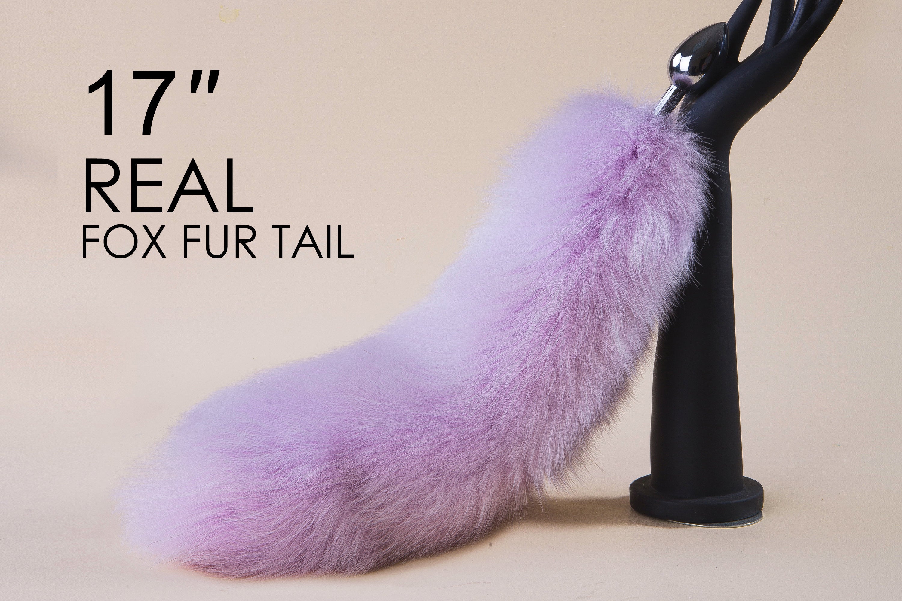 light purple real fox tail plug sex toy fox tail butt plug tail buttplug tail anal plug wolf ass plug anime cosplay neko kitten bdsm