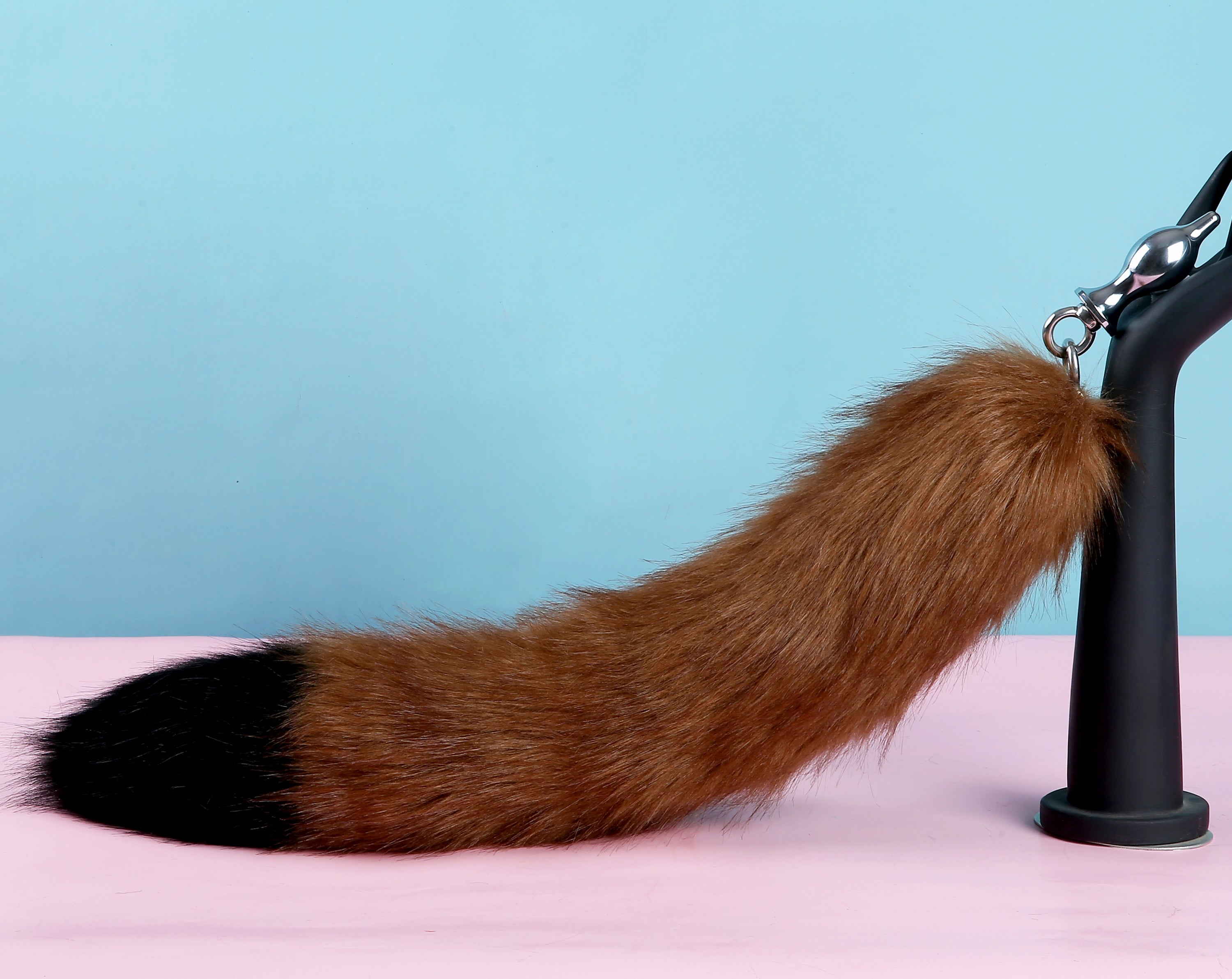 Light coffee black tug tail plug and ear set faux fur fox tail butt plug wolf tail buttplug ddlg sex toy bdsm cat tail plug bondage petplay