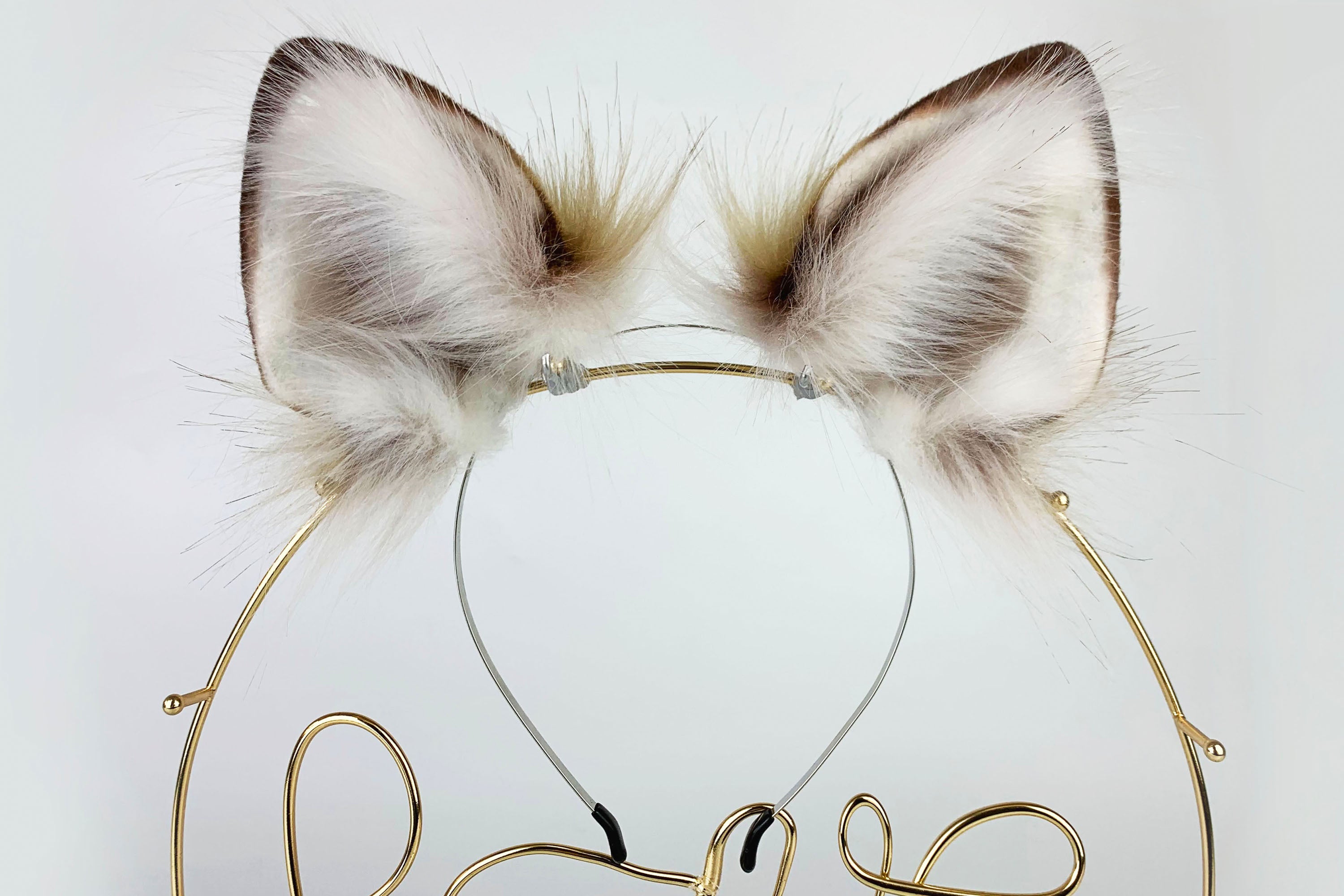 light khaki white puppy ear and tail set Shepherd dog ear and tail plug set Shiba Inu dog ear and tail set cosplay petplay puppy play mature