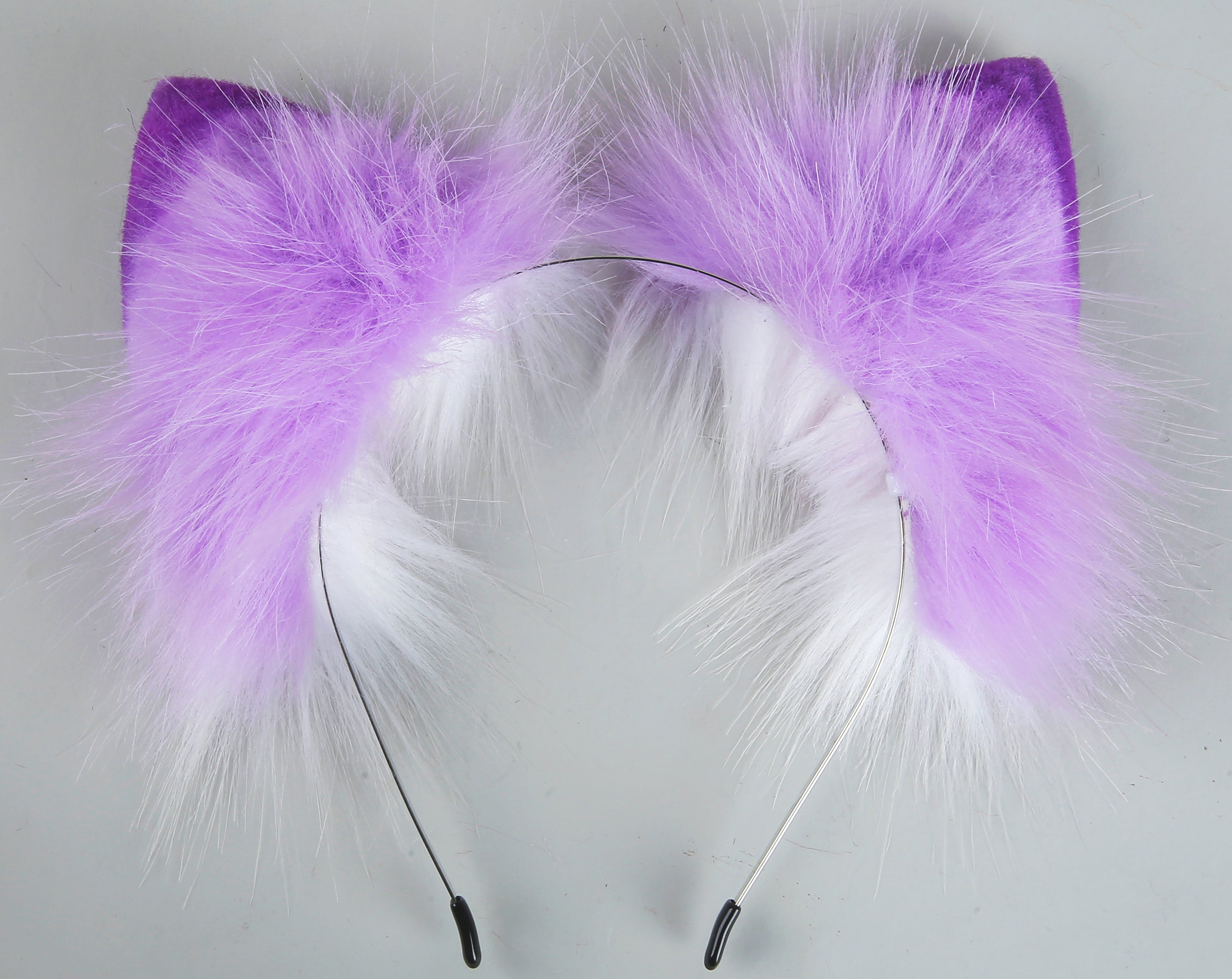 light purple fox tail plug and ear set fox ear fluffy wolf tail butt plug tail buttplug wolf ear petplay sextoy anal plug cat tail plug