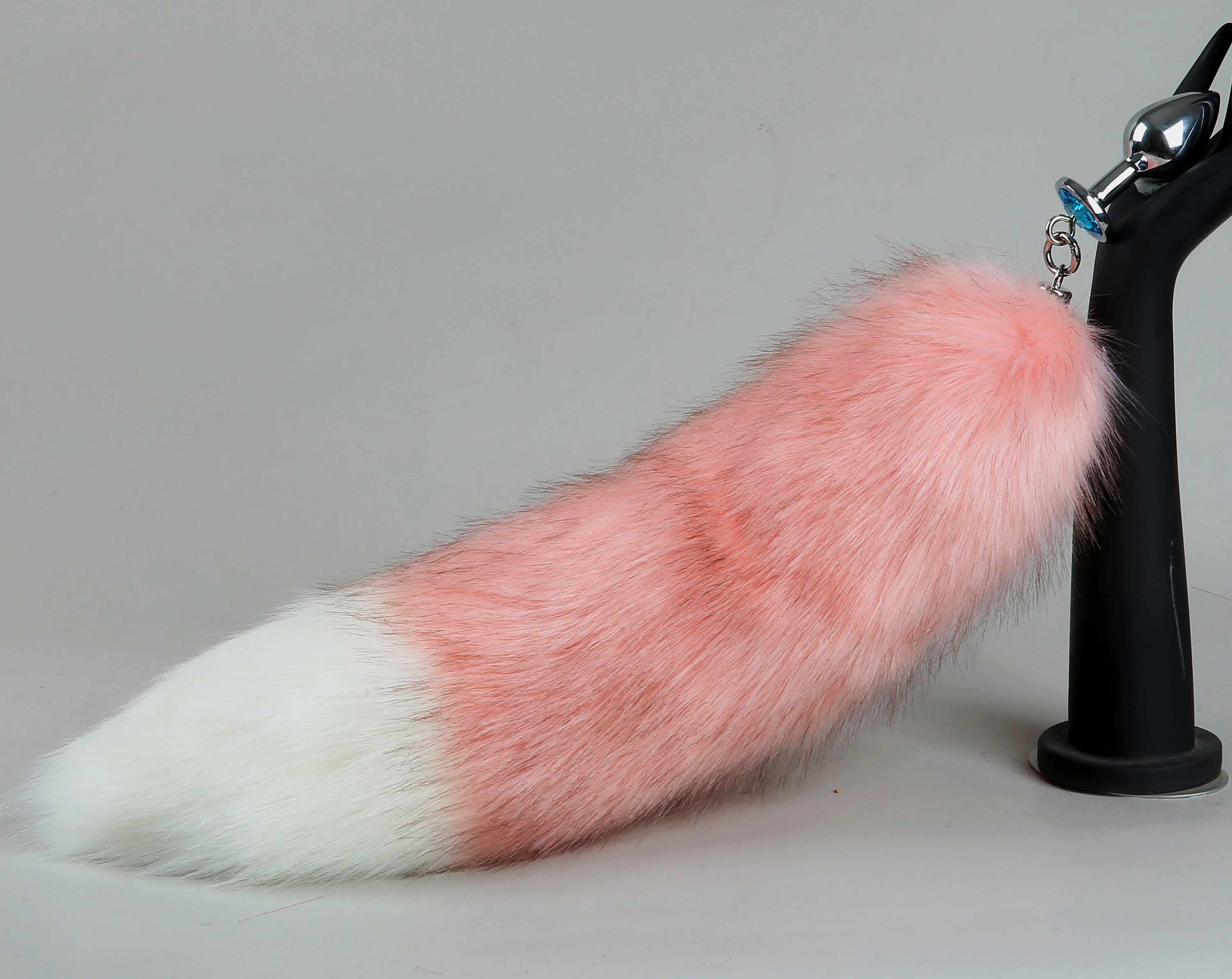 pink fox tail plug and ear set fox ear fluffy wolf tail butt plug tail buttplug wolf ear petplay sextoy anal plug cat tail plug