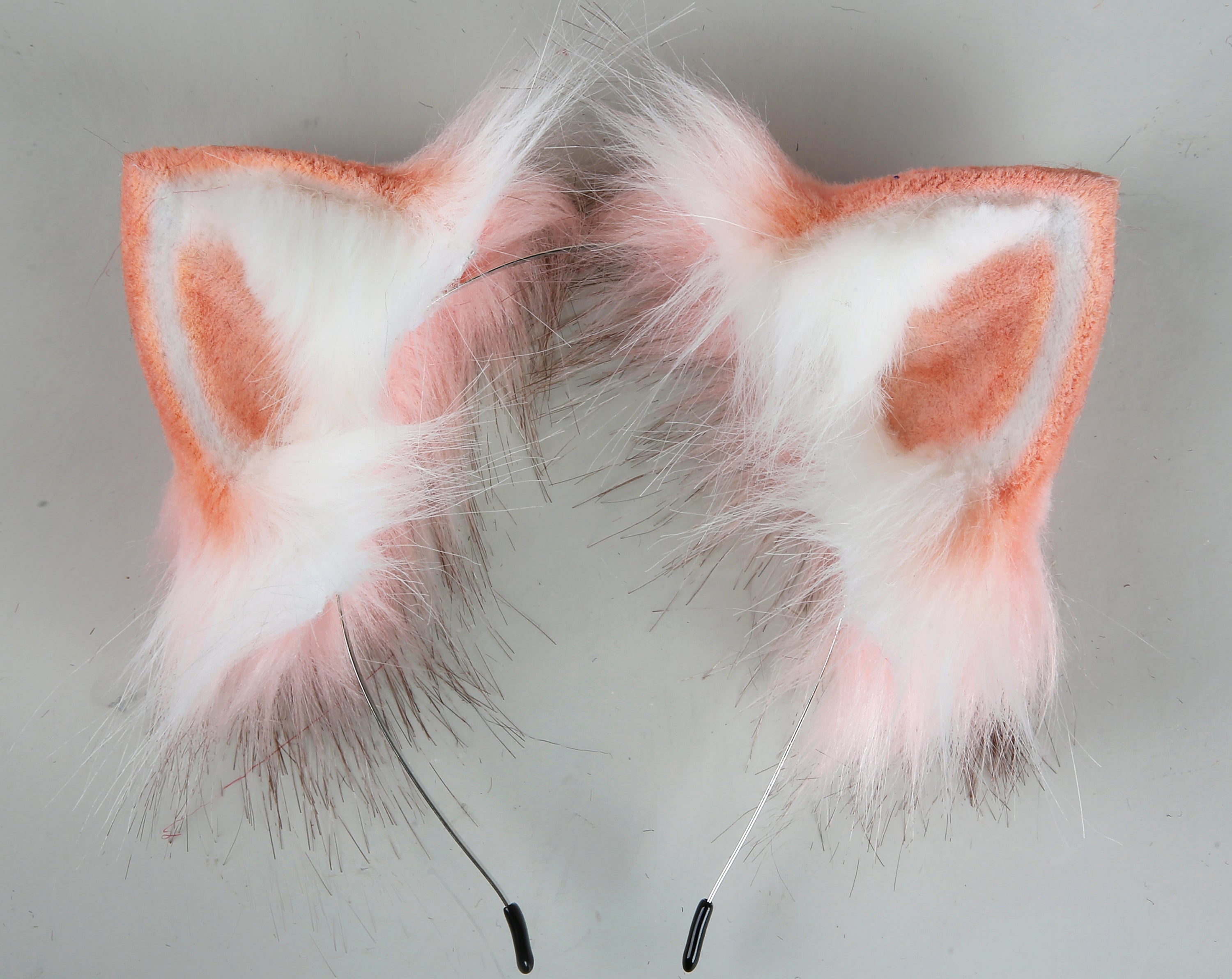 pink white fox tail plug and ear set fox ear wolf tail butt plug tail buttplug petplay sextoy detach anal plug tail kittenplay ear