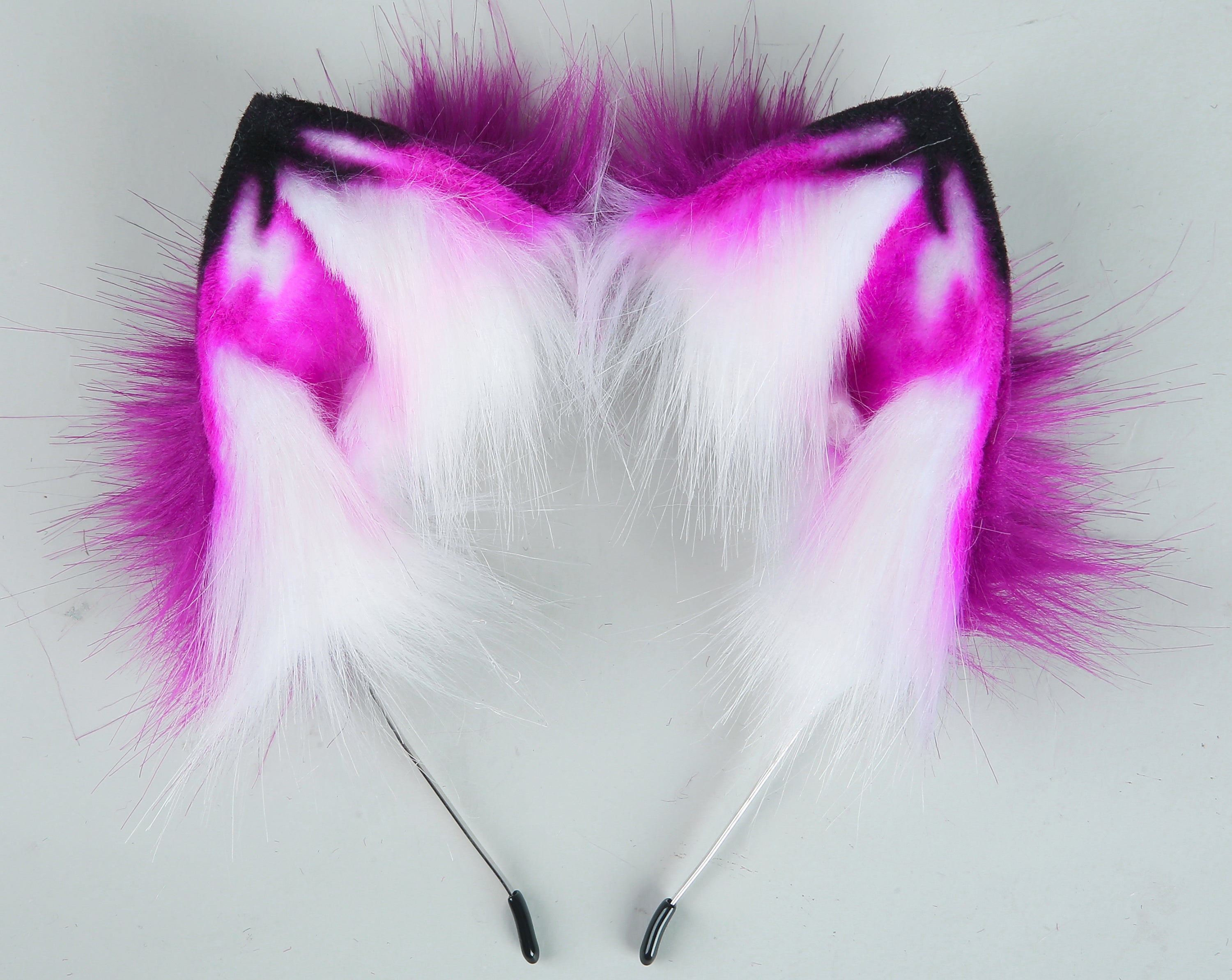 purple fox tail plug and ear set fox ear fluffy wolf tail butt plug tail buttplug wolf ear petplay sextoy anal plug cat tail plug