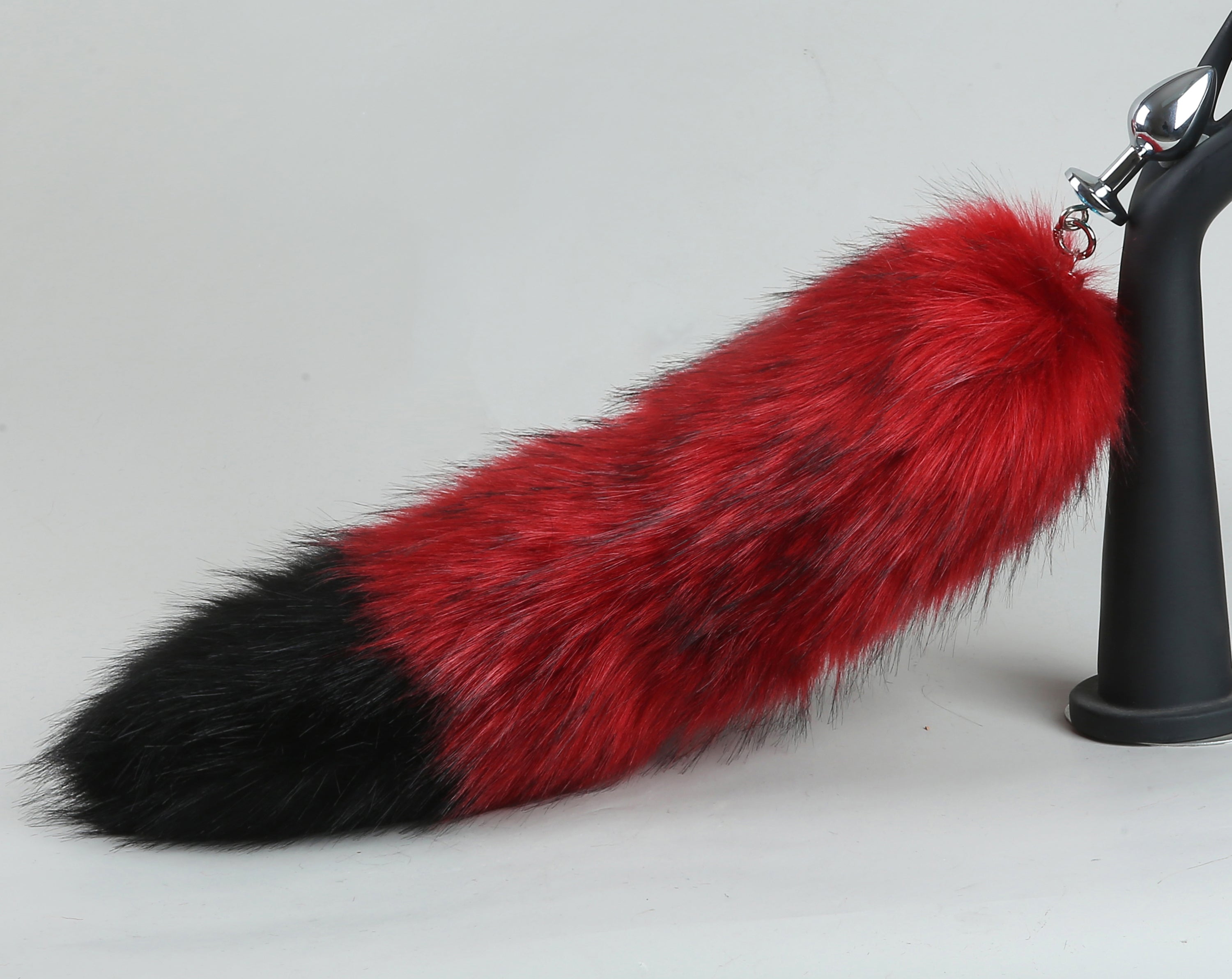 red black fluffy fox tail plug and ear set wolf tail butt plug tail buttpluganime cosplay earpetplay kitten tail plug anal sextoy