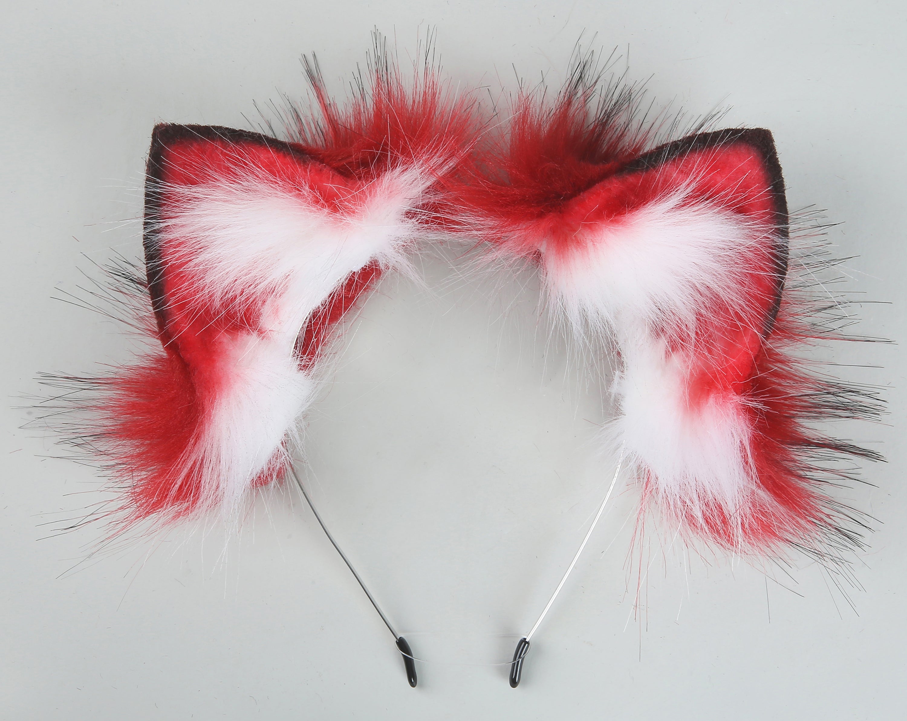 red black tug tail plug and ear set fluffy fox tail butt plug and ear set wolf tail buttplug sex toy bdsm cat tail bondage petplay