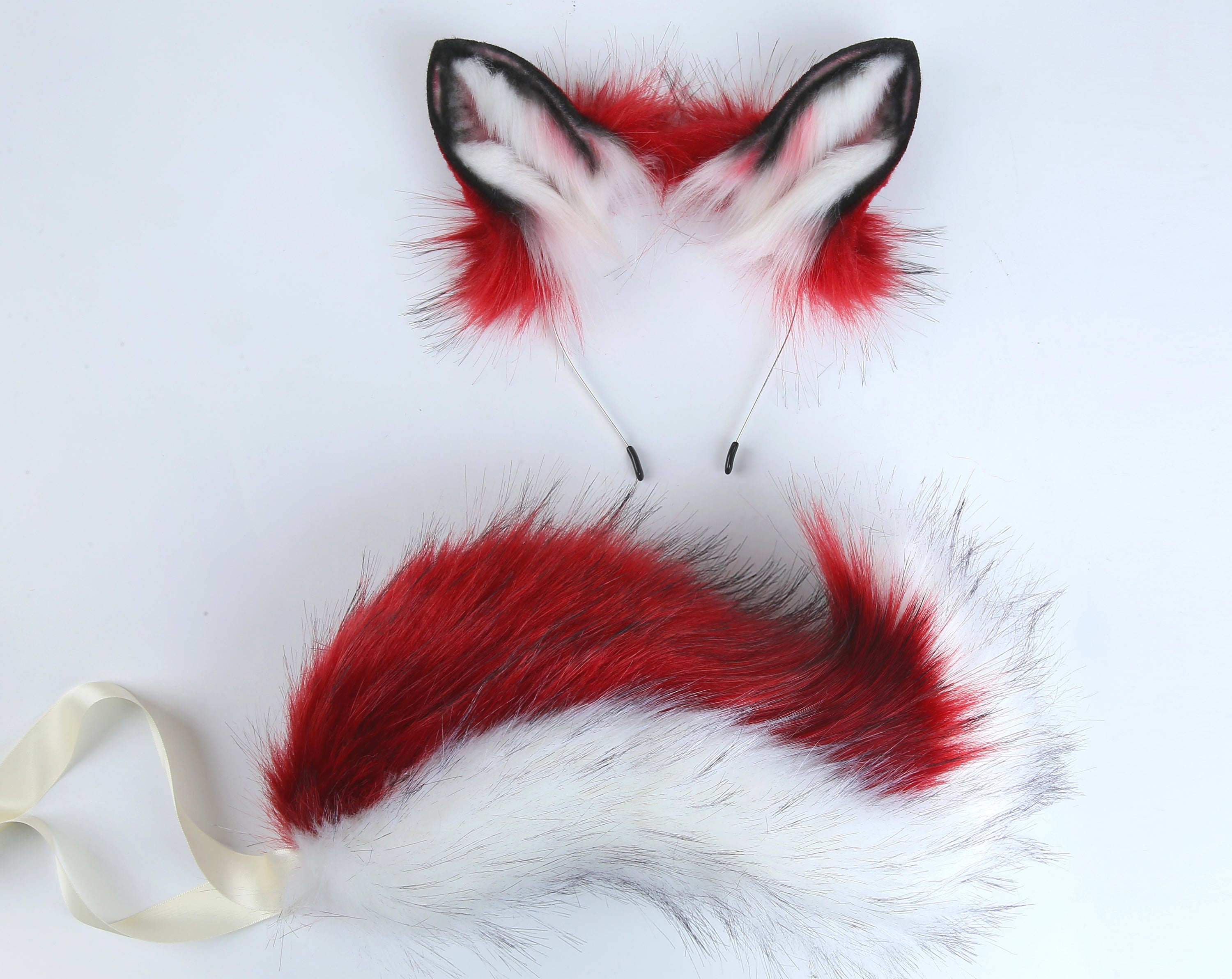 red dog tail plug and ear set Shiba Inu tail butt plug dog tail buttplug dog ear fox tail plug wolf tail analplug cosplay sextoy