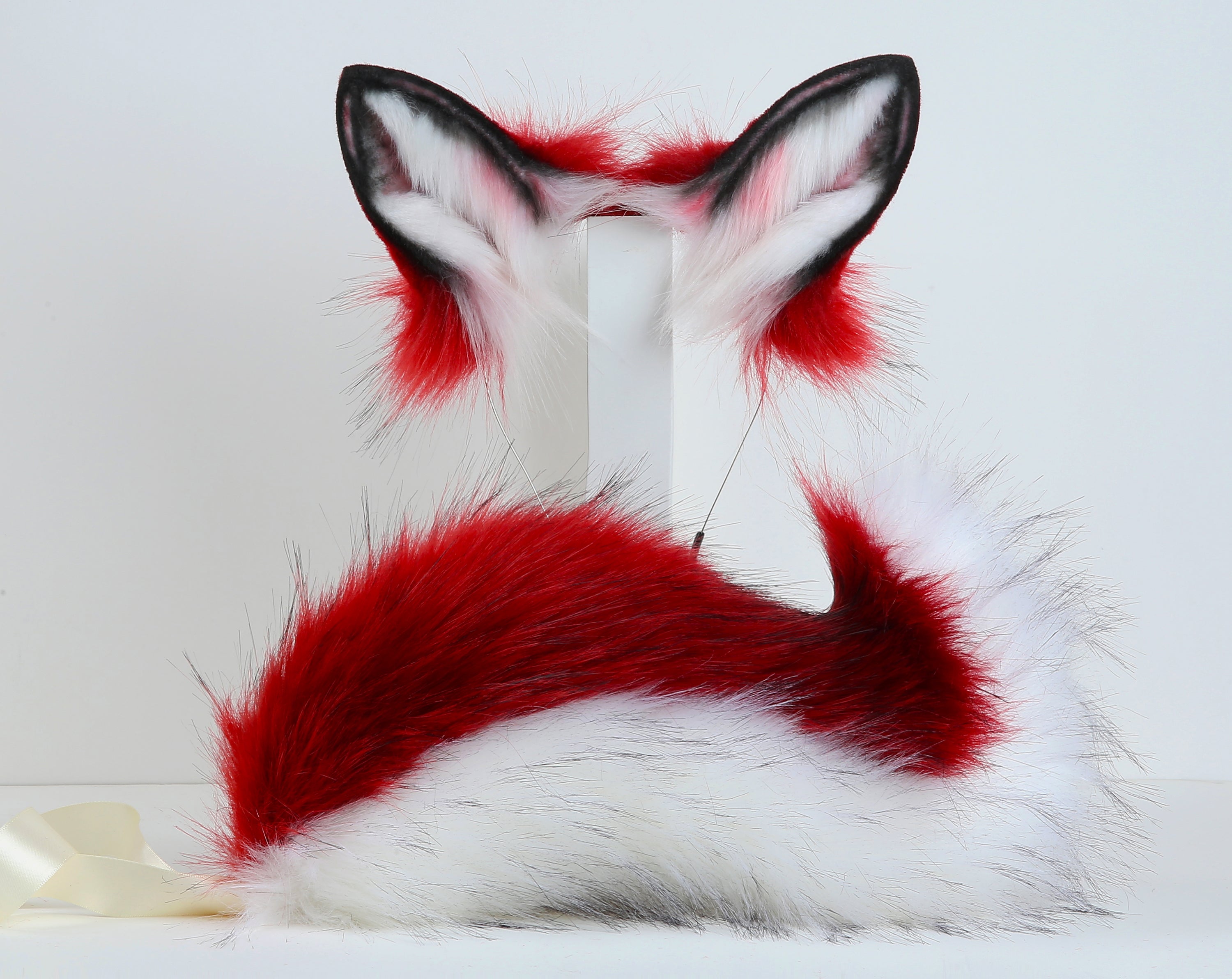 red dog tail plug and ear set Shiba Inu tail butt plug dog tail buttplug dog ear fox tail plug wolf tail analplug cosplay sextoy