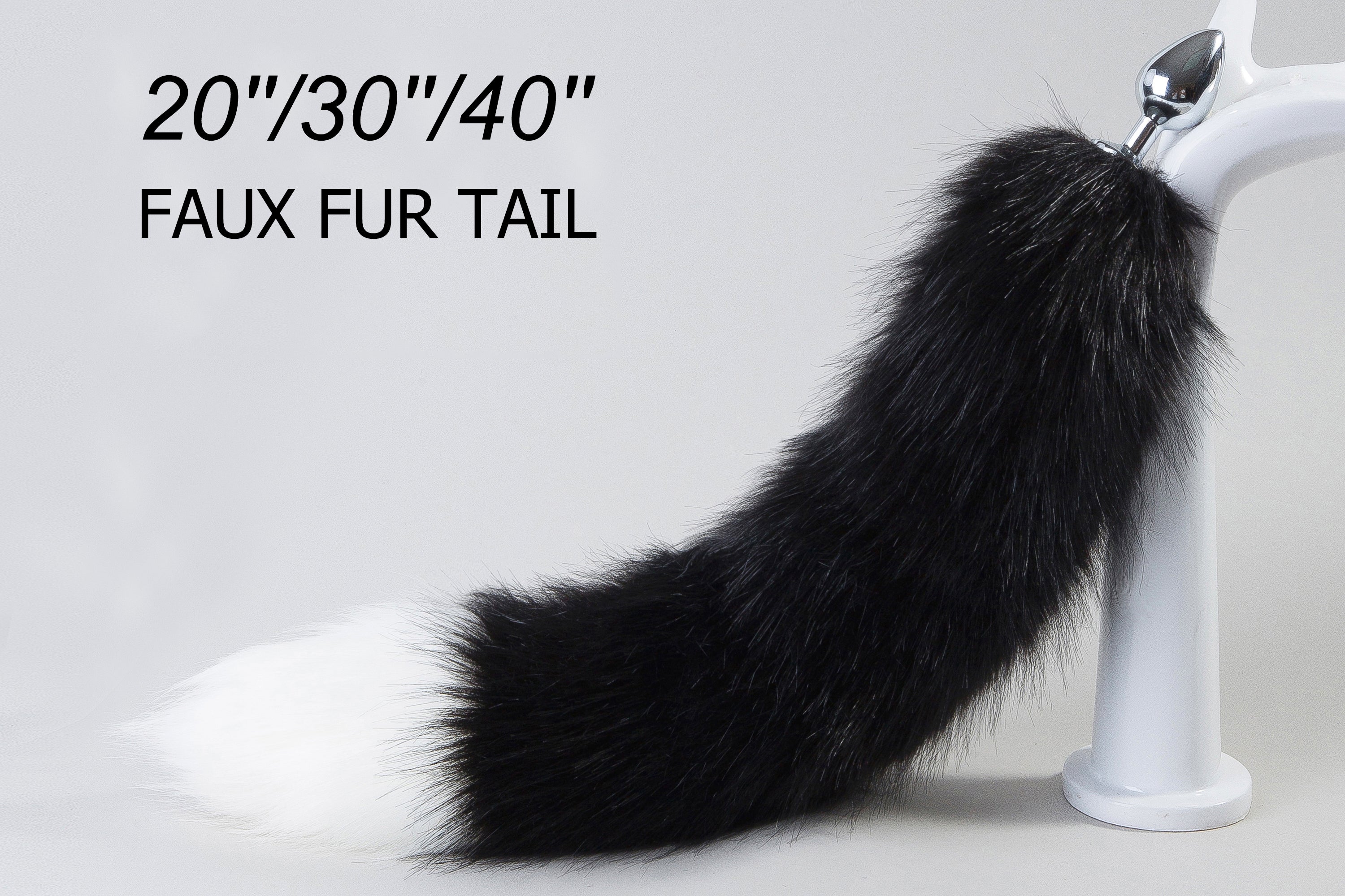 short tail butt plug black white faux fox tail plug wolf dildo tail buttplug bdsm anal plug ass plug anime cosplay couple sex toy