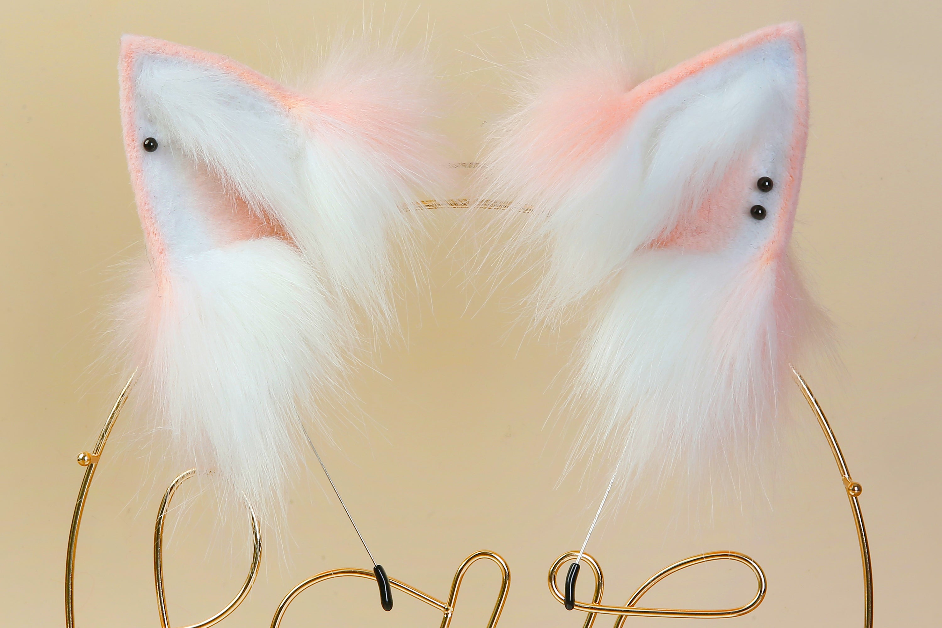 white pink fox tail plug and ears set detach curly tail butt plug kitten wolf tail buttplug cat petplay bdsm cosplay anime sextoy